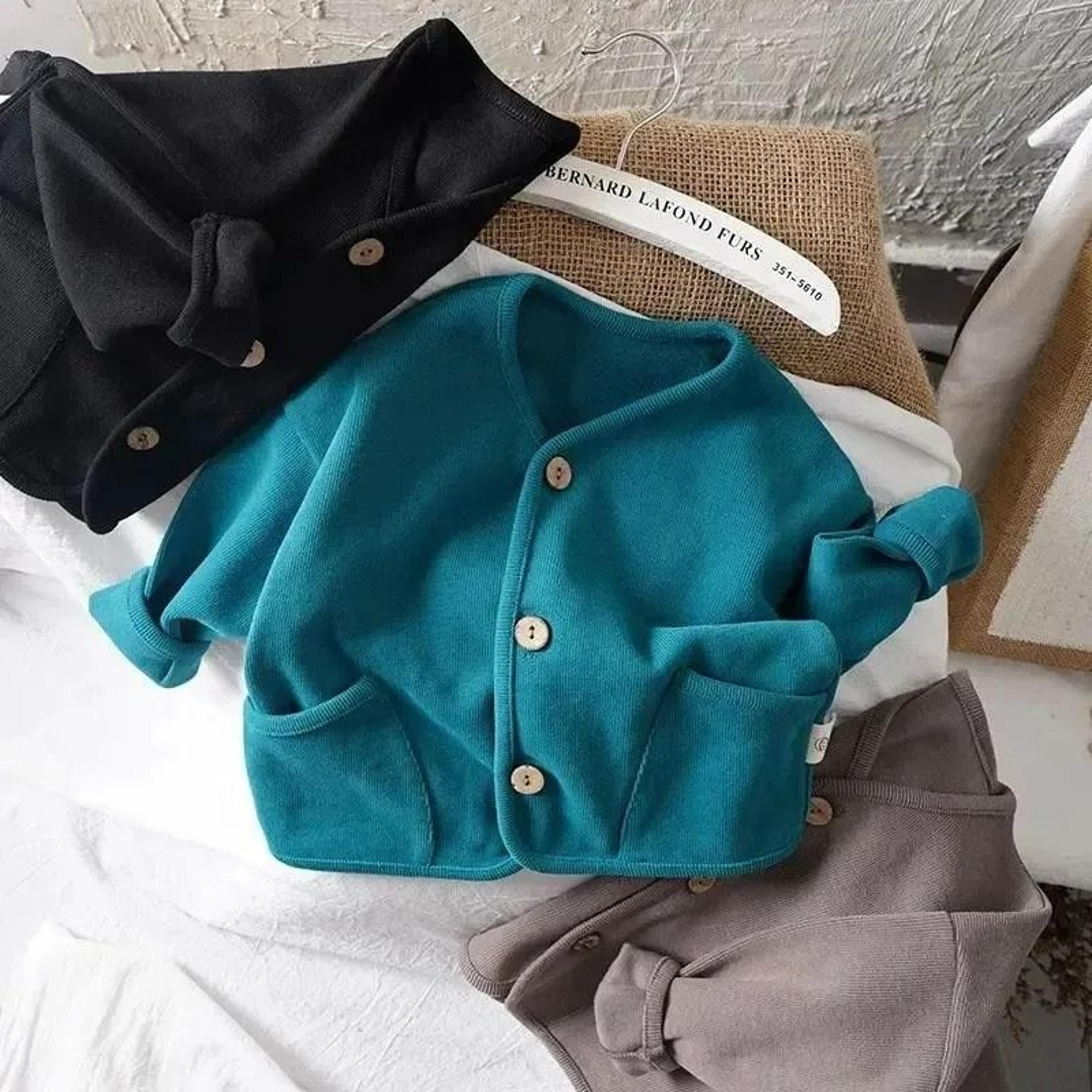 kids' pure cotton loose fit cardigan jacket