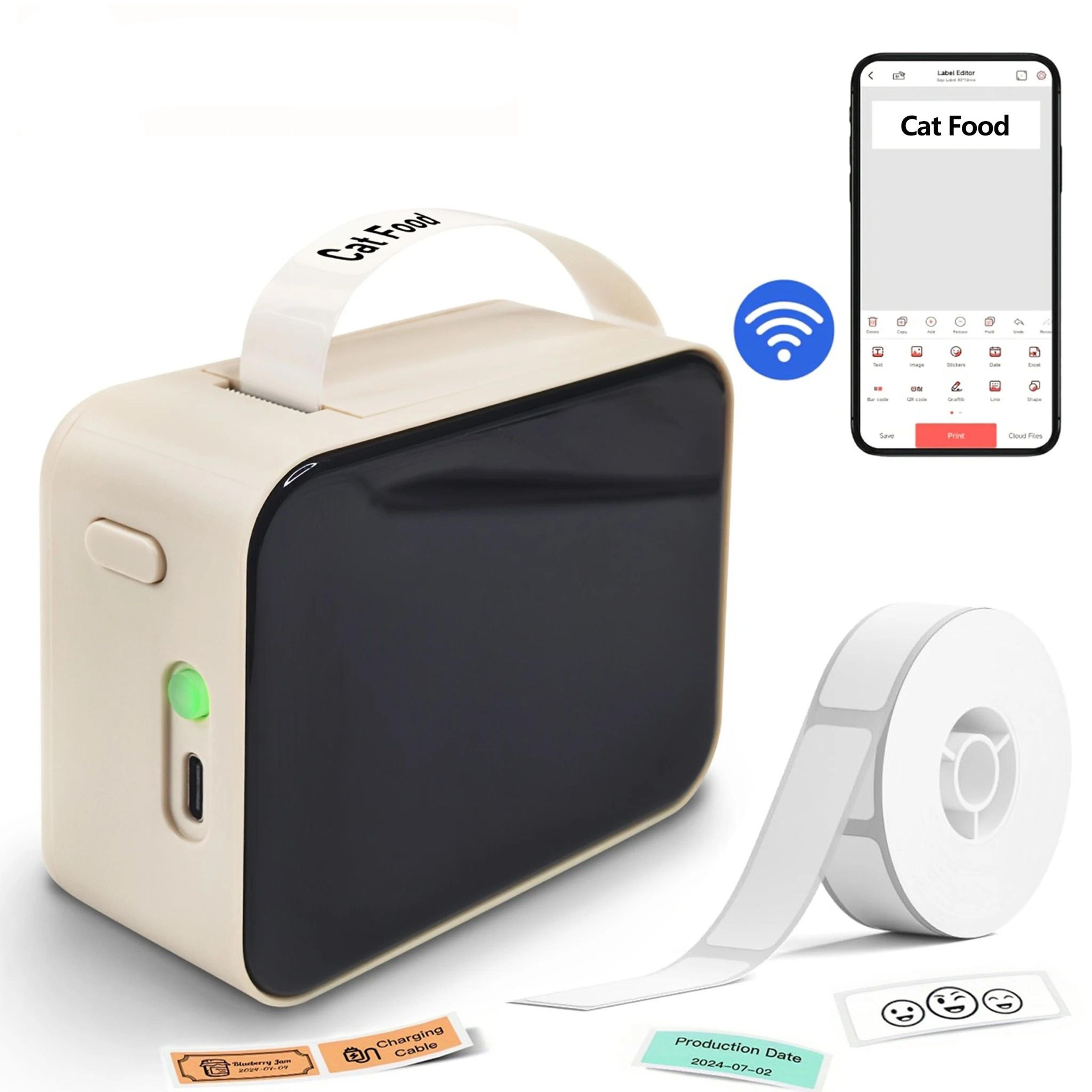 portable mini bluetooth label maker (with 3 paper rolls)