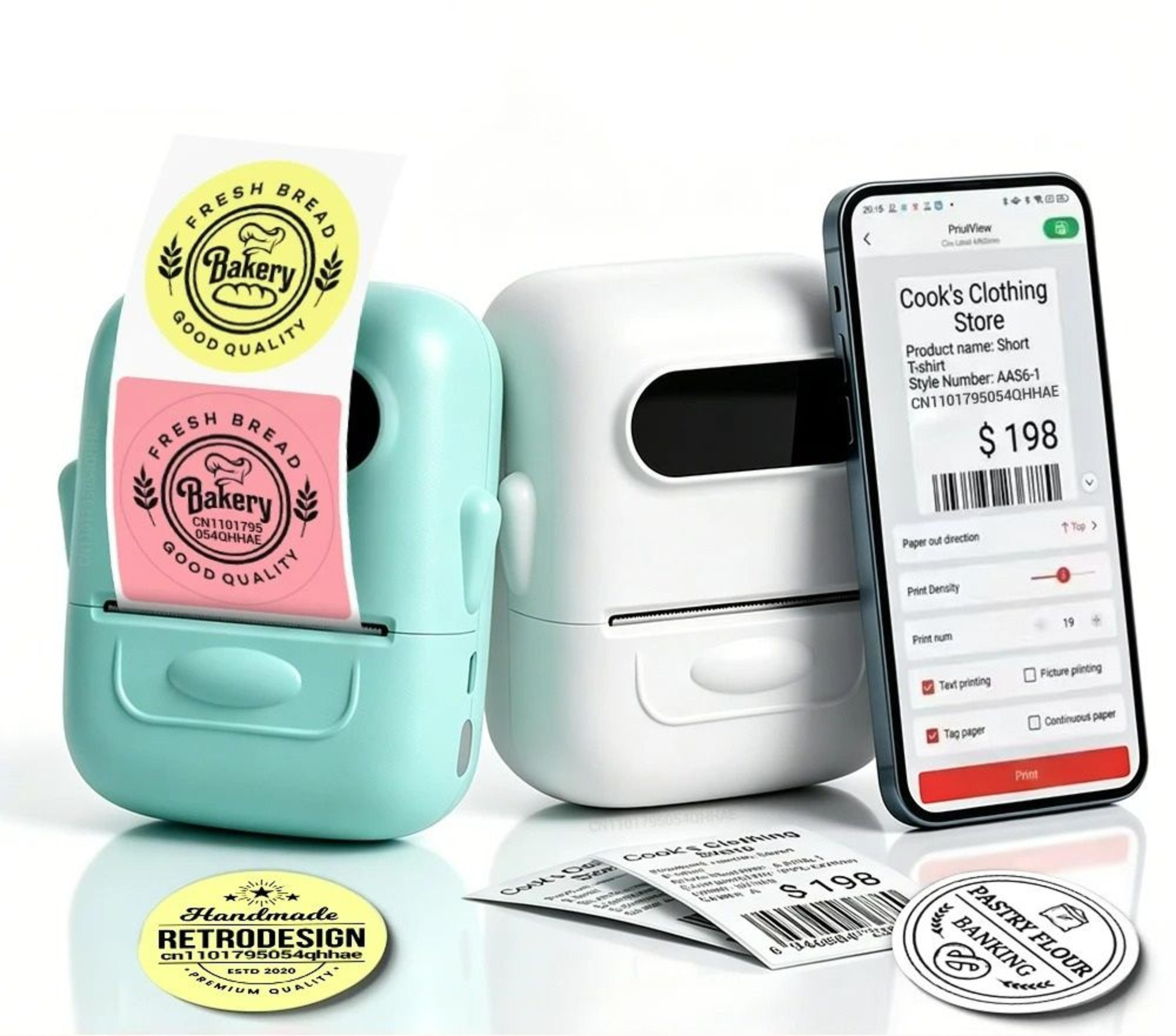 wireless desktop thermal label printer (20–50mm width)