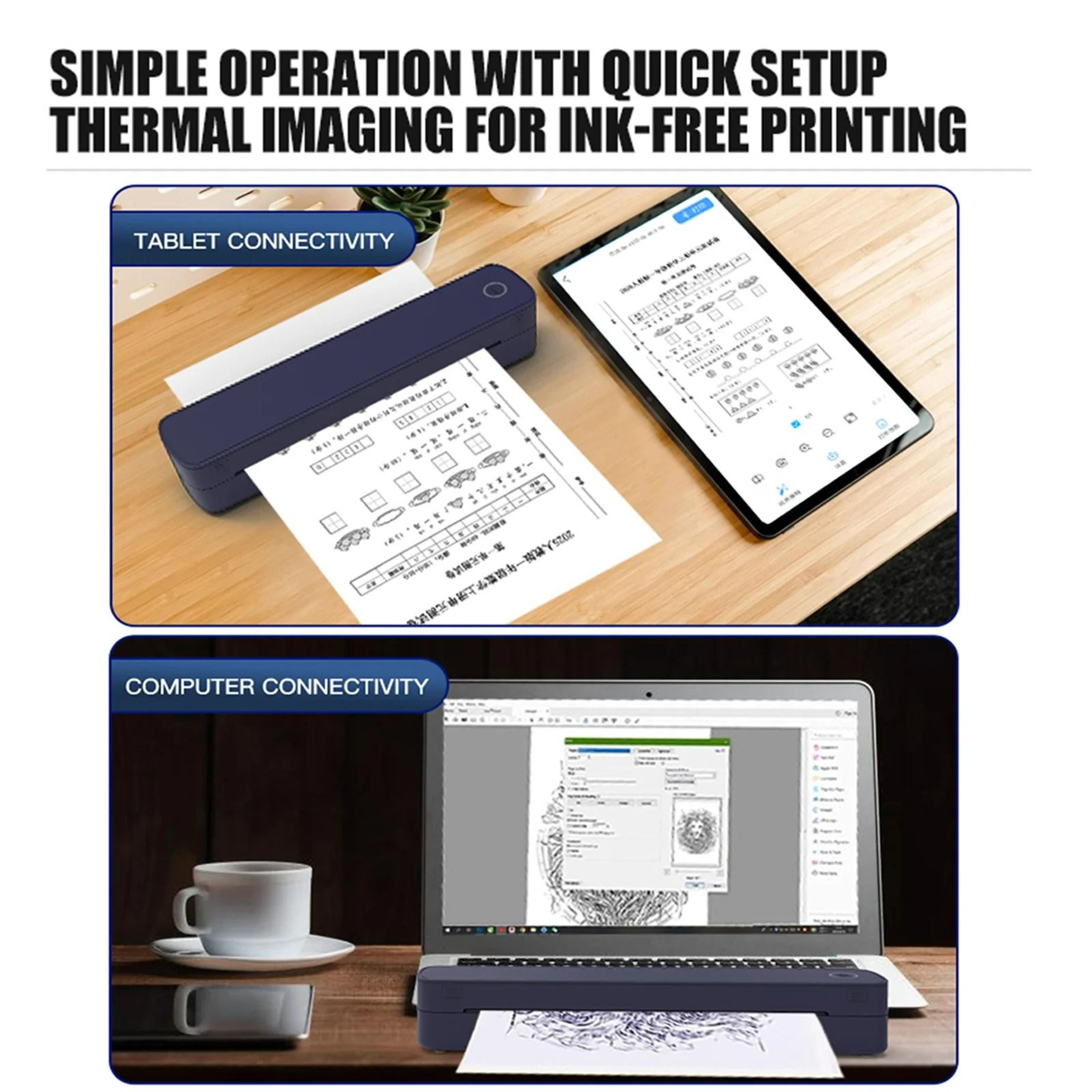 Portable A4 Wireless Thermal Tattoo  Document Printer 4