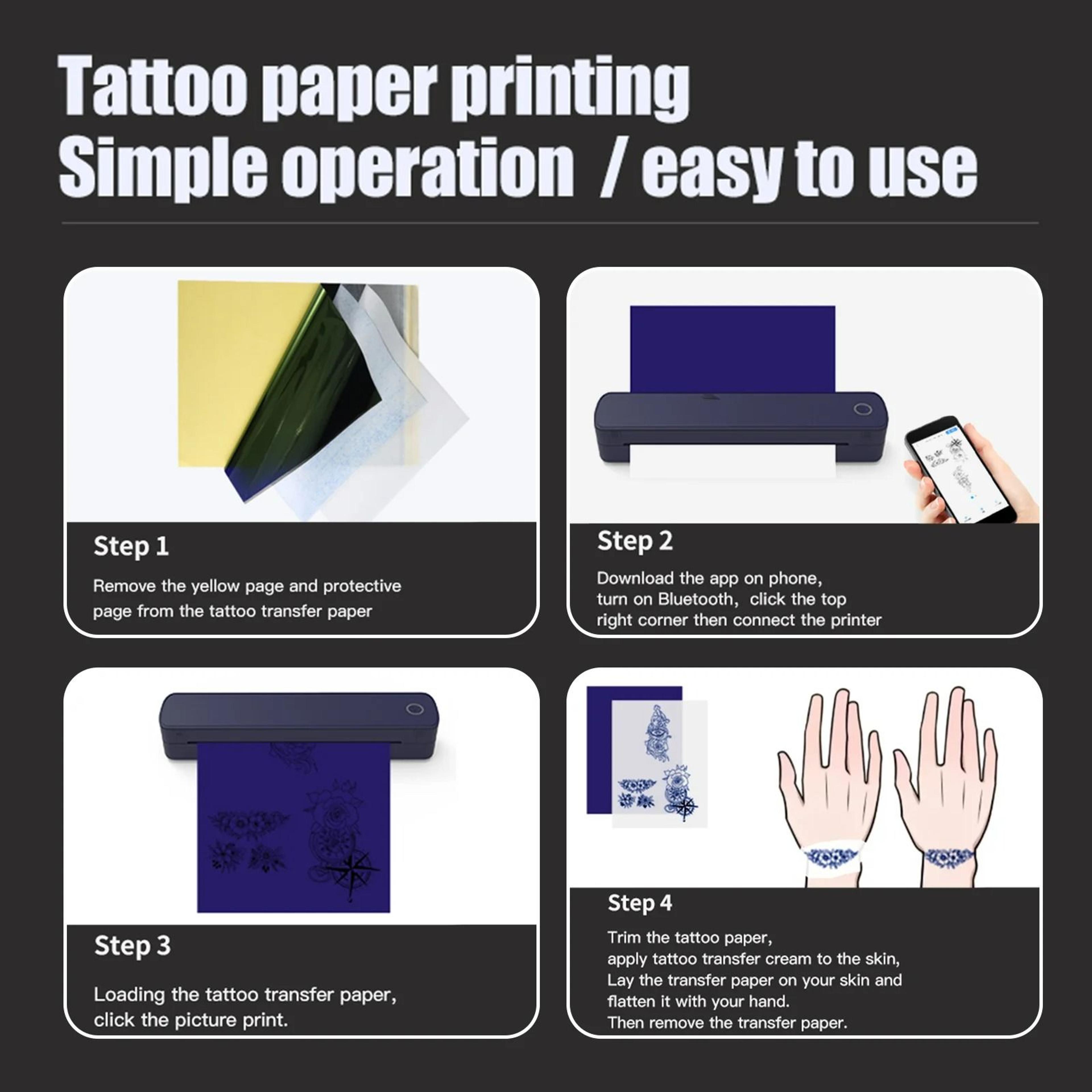 Portable A4 Wireless Thermal Tattoo  Document Printer 3