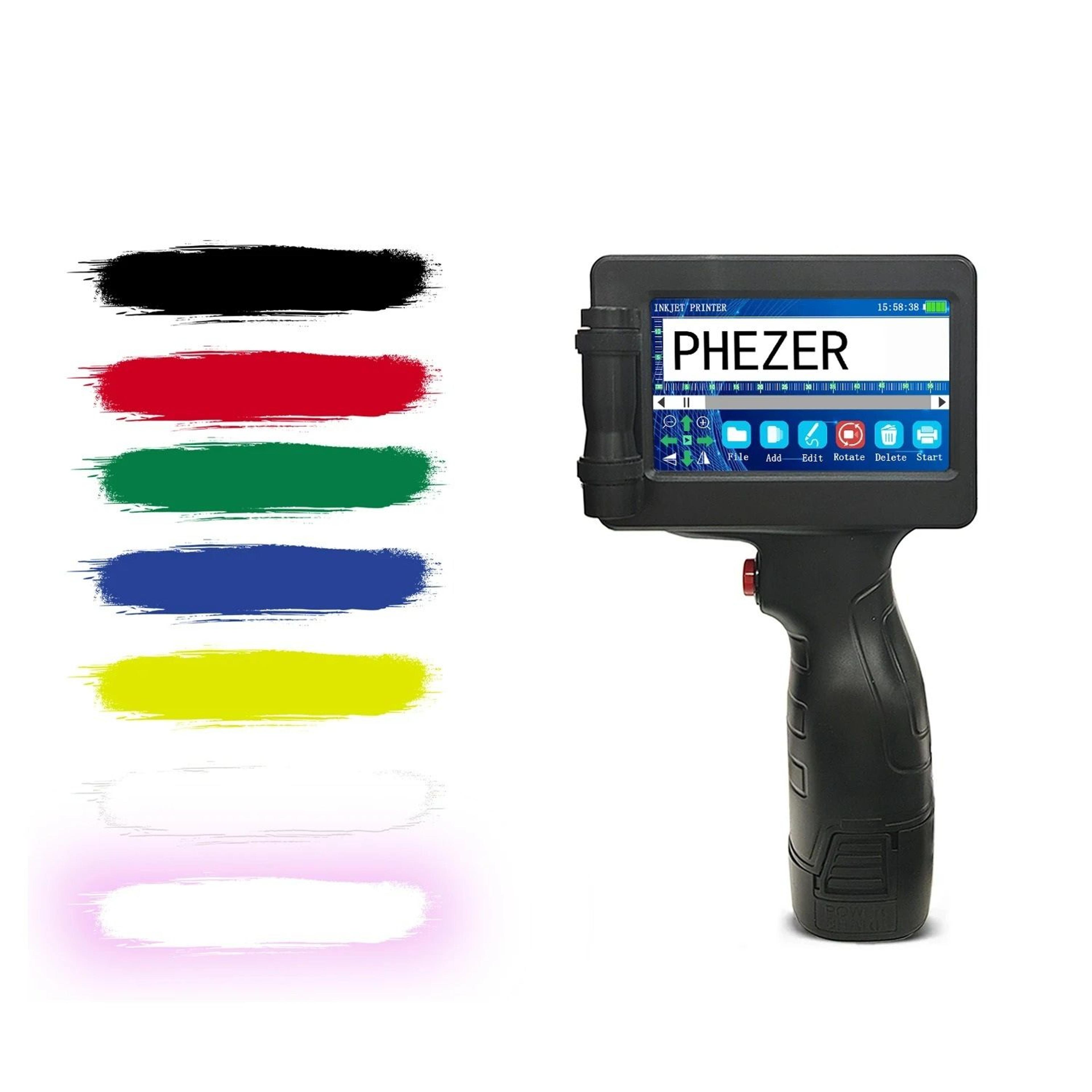 industrial handheld inkjet printer kit (0.5 in print height / 28 languages)