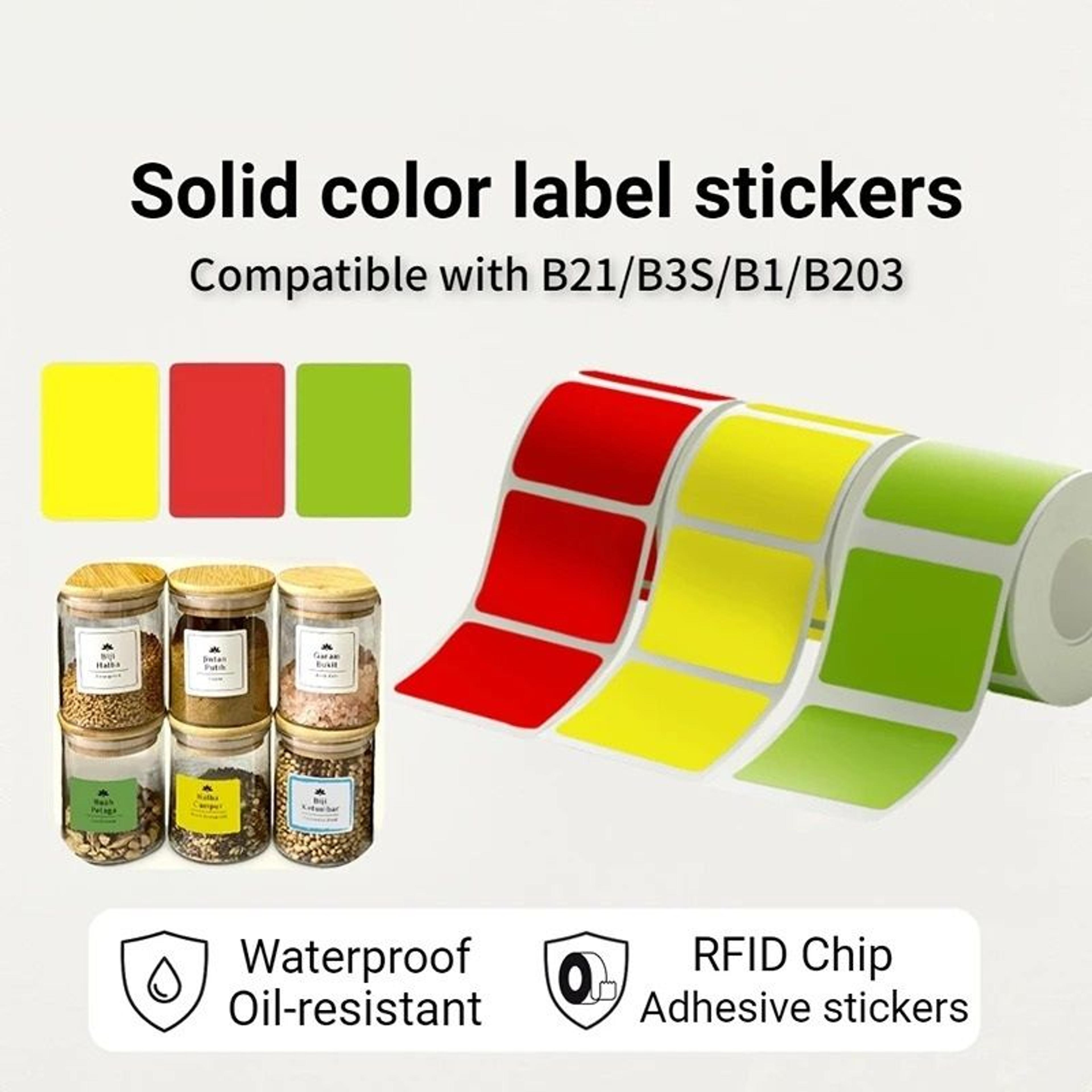 waterproof colored & clear direct thermal label paper rolls for niimbot b21, b203 & b3s