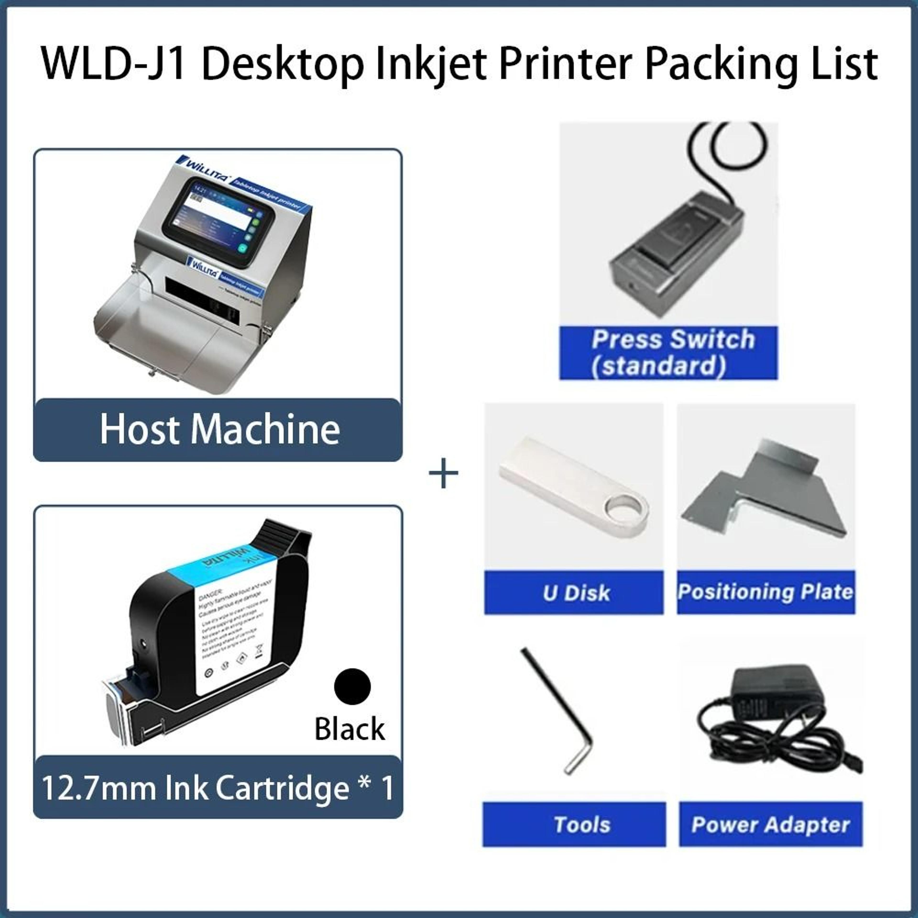 Desktop Static Intelligent Inkjet Printer 5Inch HD Touchscreen 6
