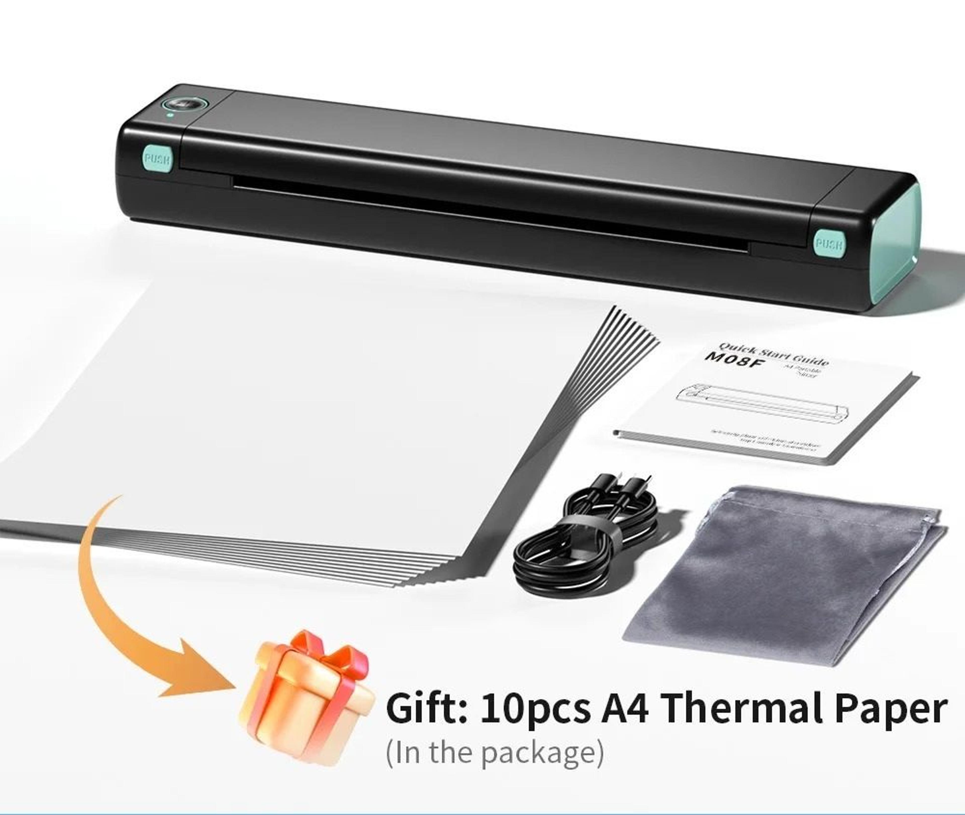 portable a4 full-page wireless thermal document printer