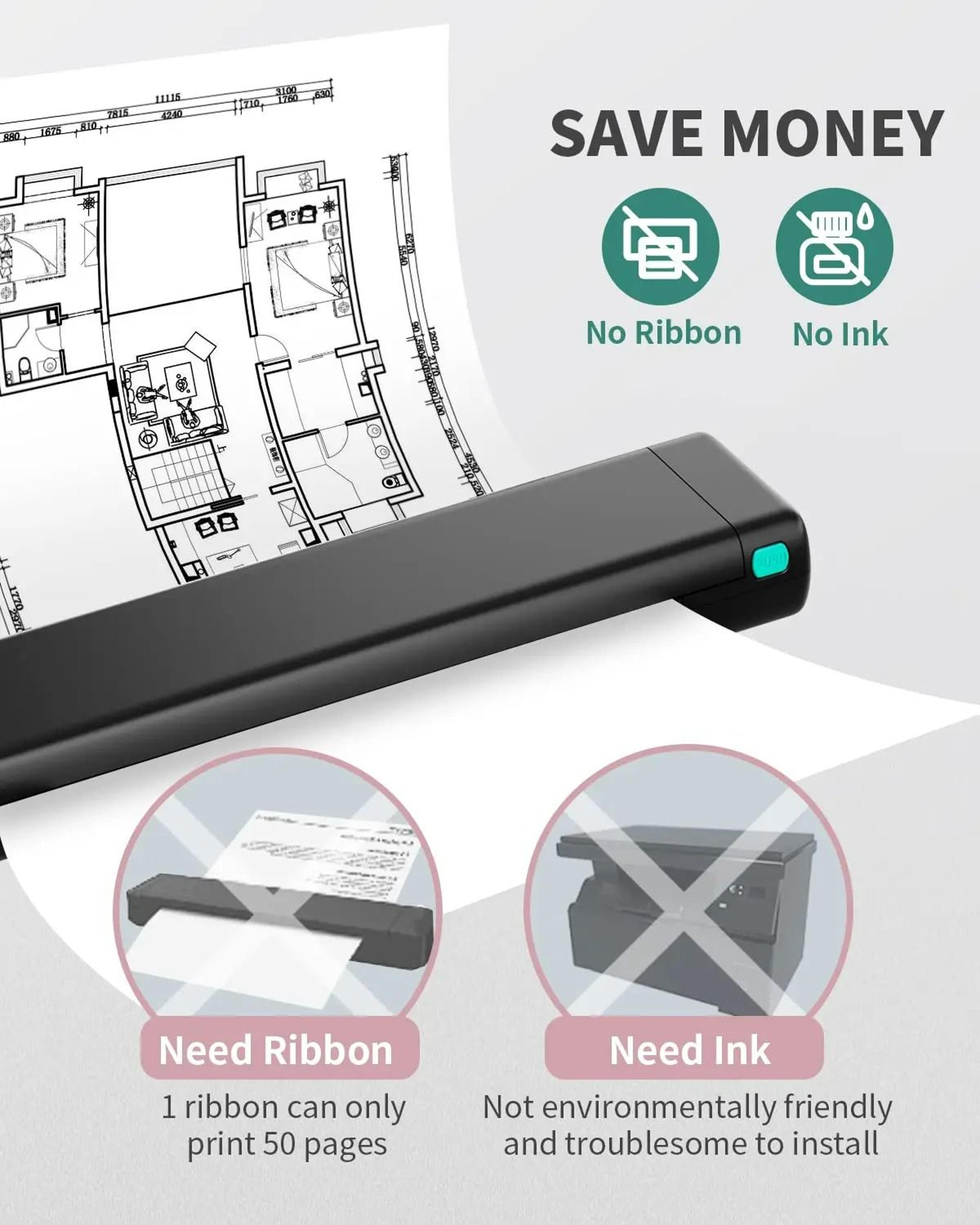 A4 FullPage Wireless Thermal Document Printer 4