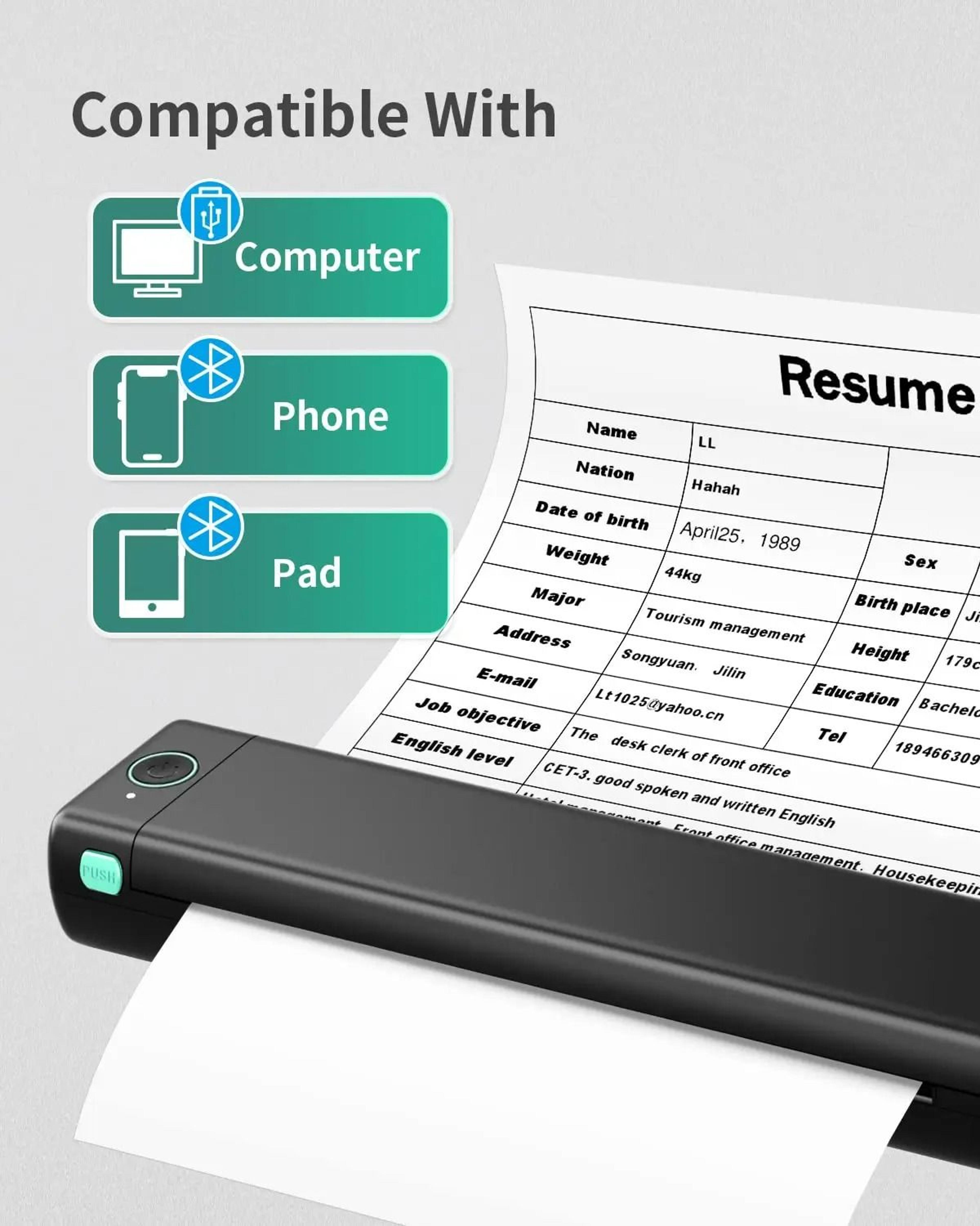 A4 FullPage Wireless Thermal Document Printer 3