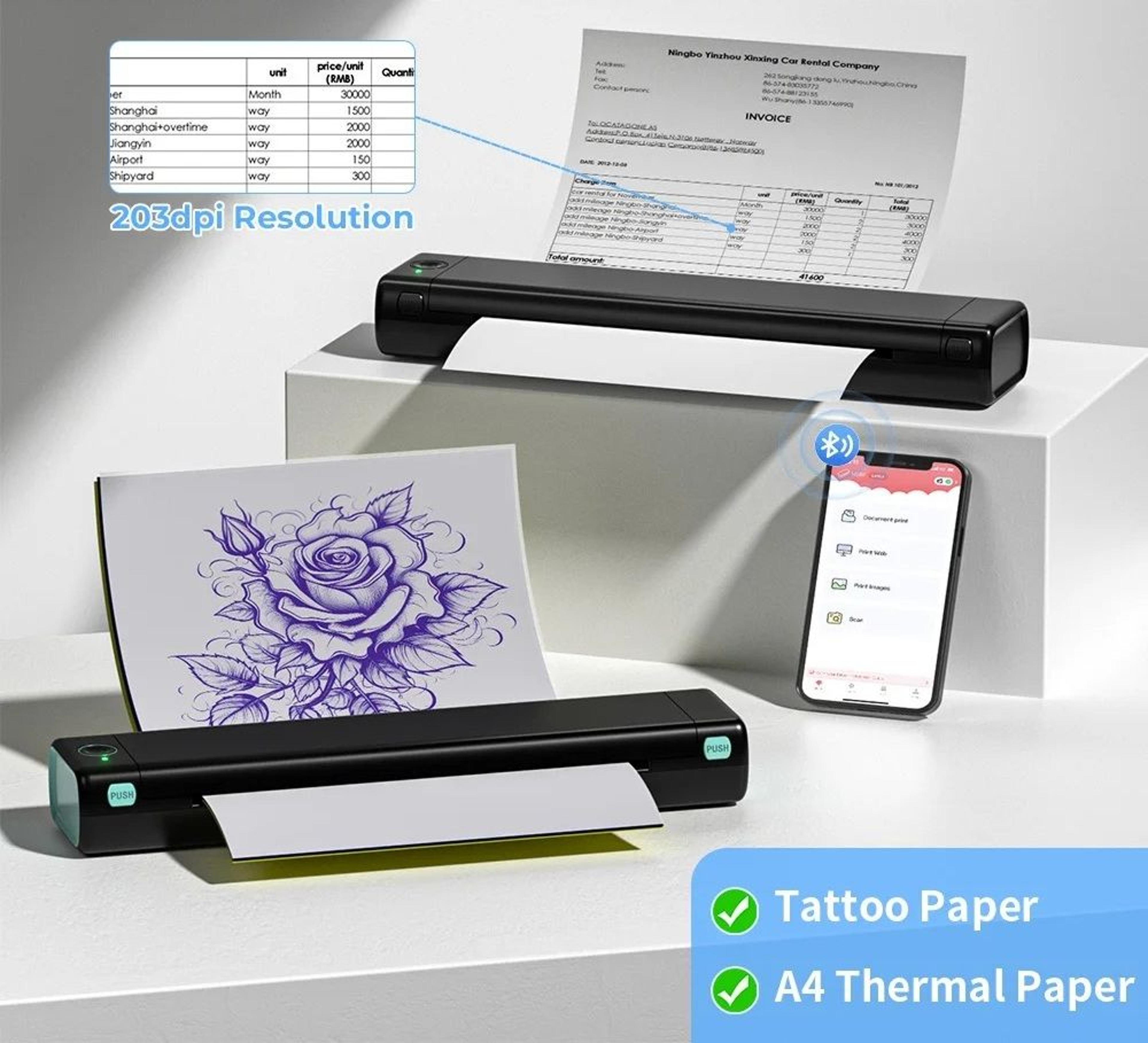 a4 full-page wireless thermal document printer