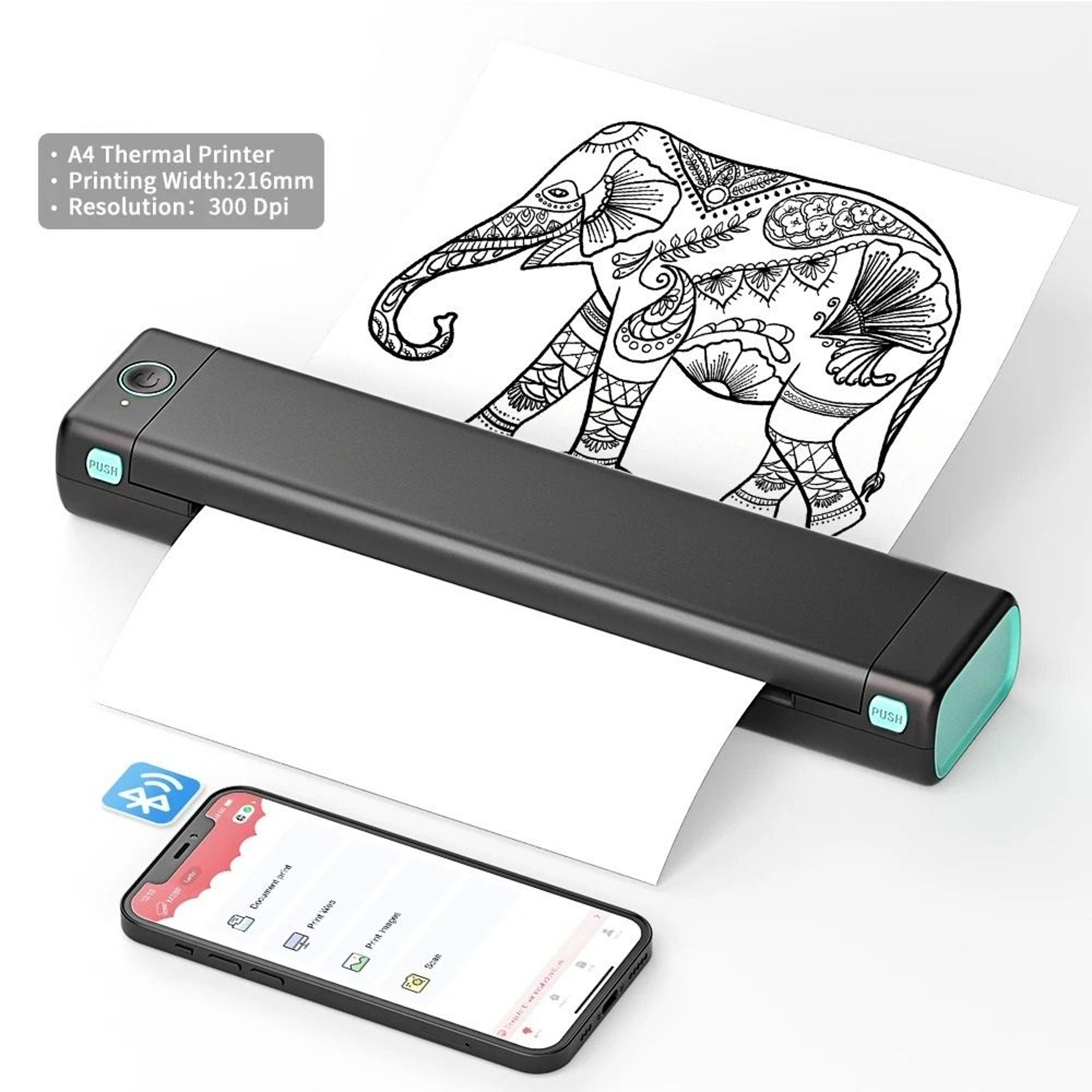 portable a4 full-page wireless thermal travel printer