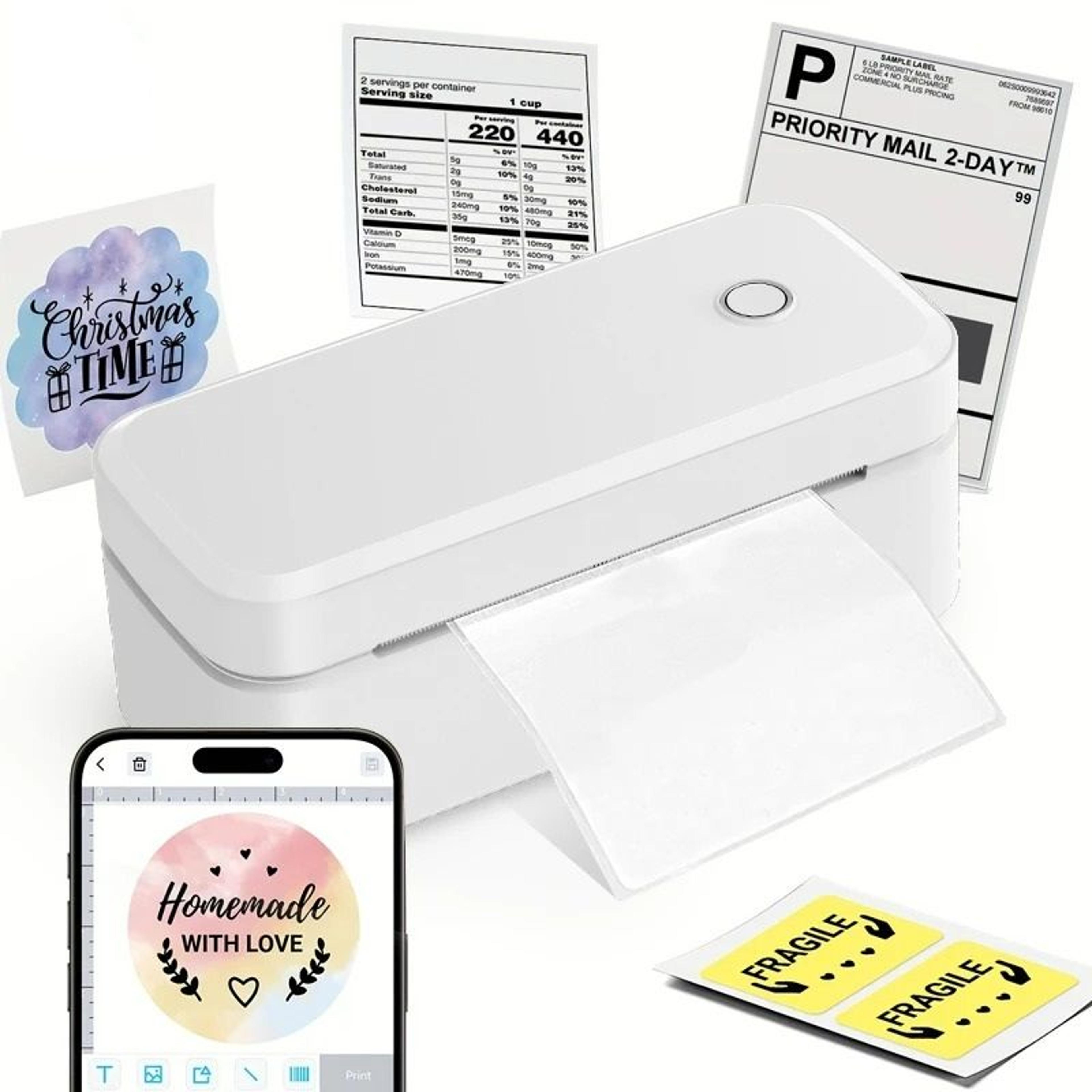 wireless 4x6 thermal shipping label printer with bluetooth