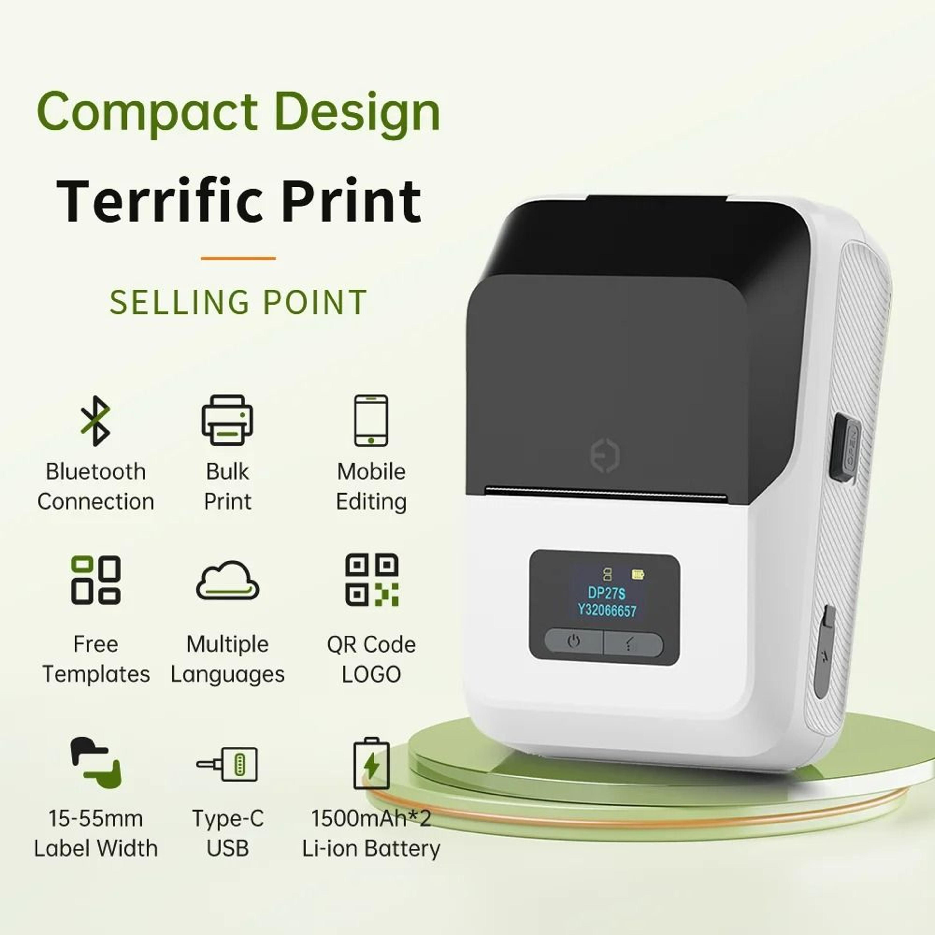 2Inch Portable Wireless Thermal Label Printer 1