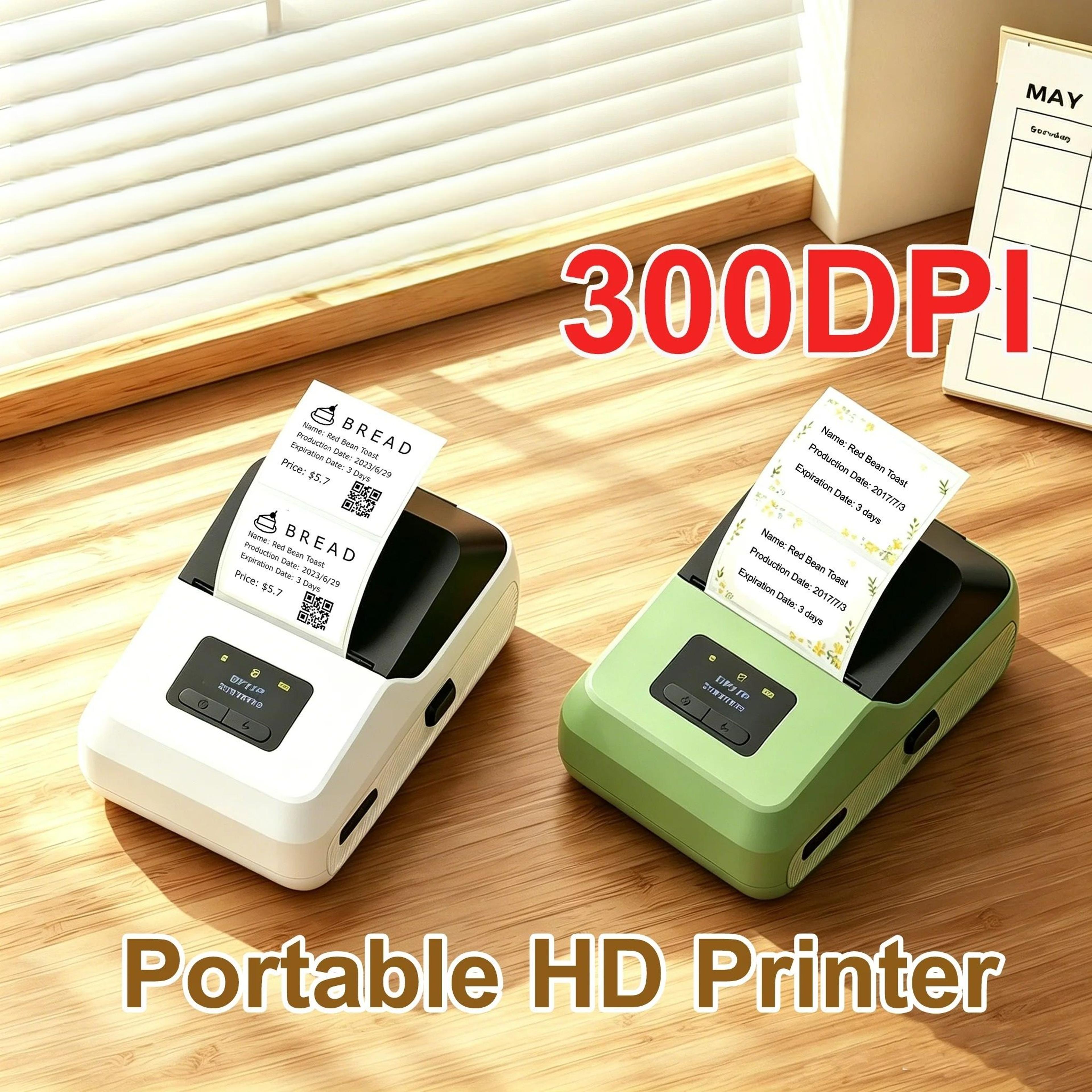 300 dpi portable wireless thermal label printer