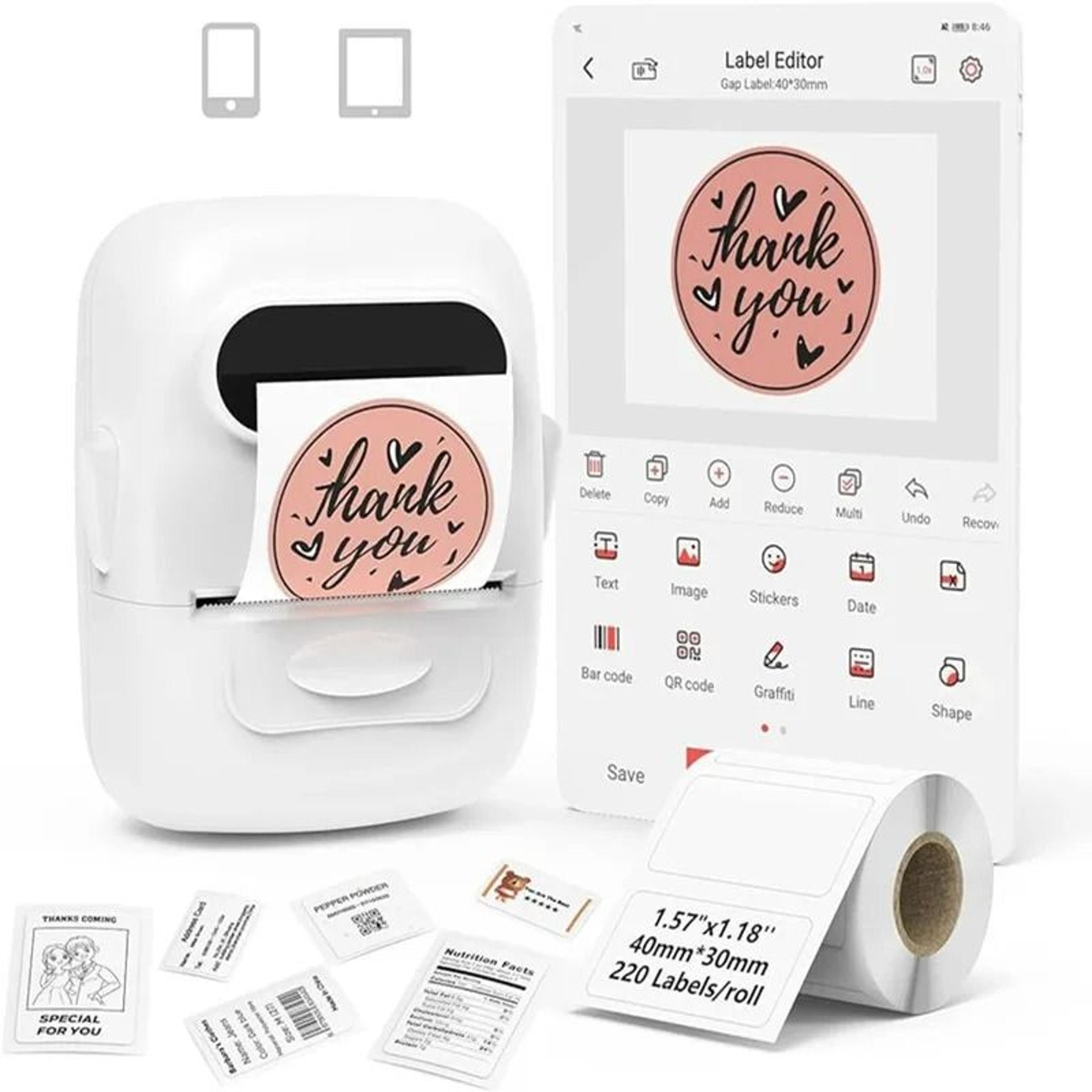 wireless 2-inch commercial thermal label printer compact & rechargeable design