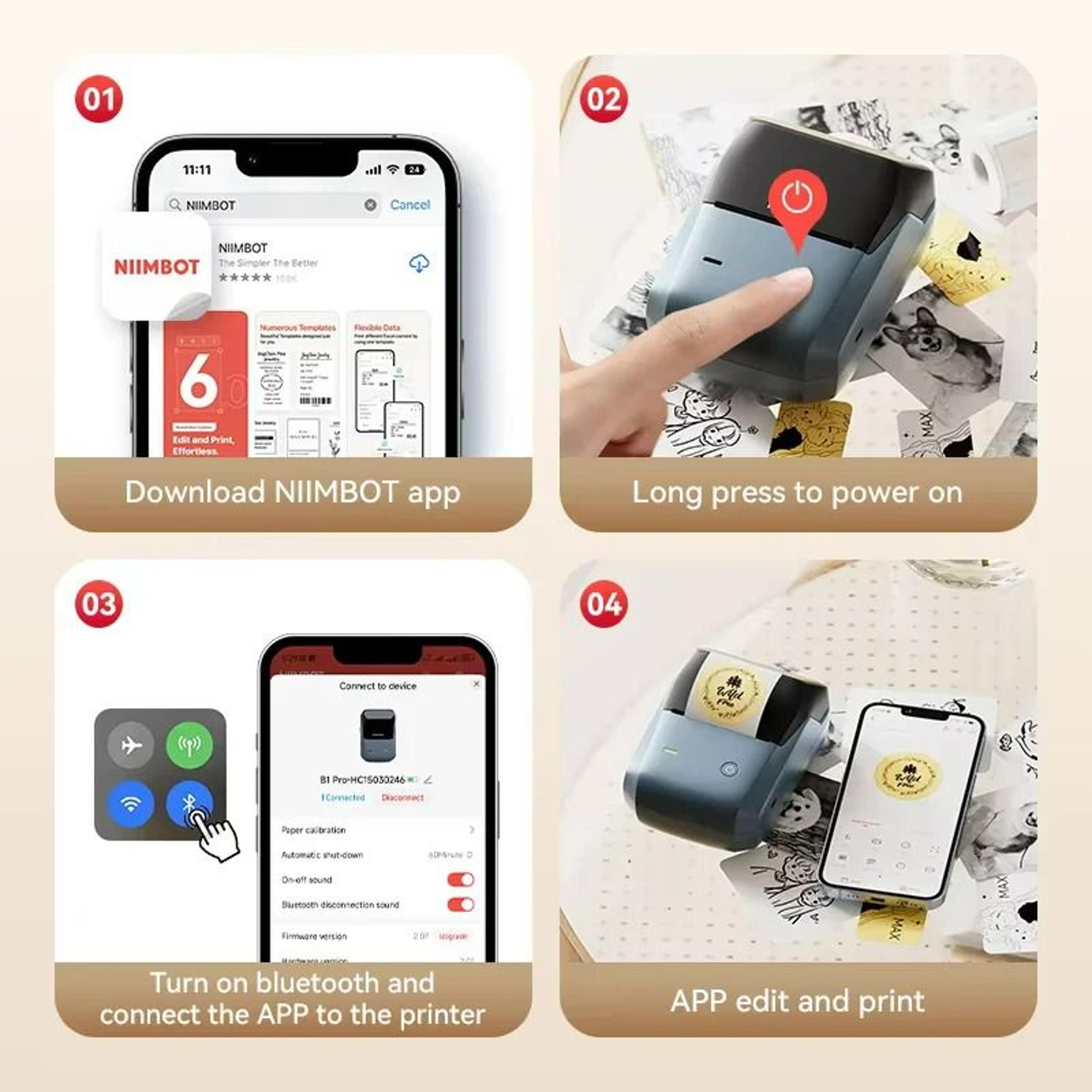 Wireless 2Inch HighDefinition Thermal Label Printer 4