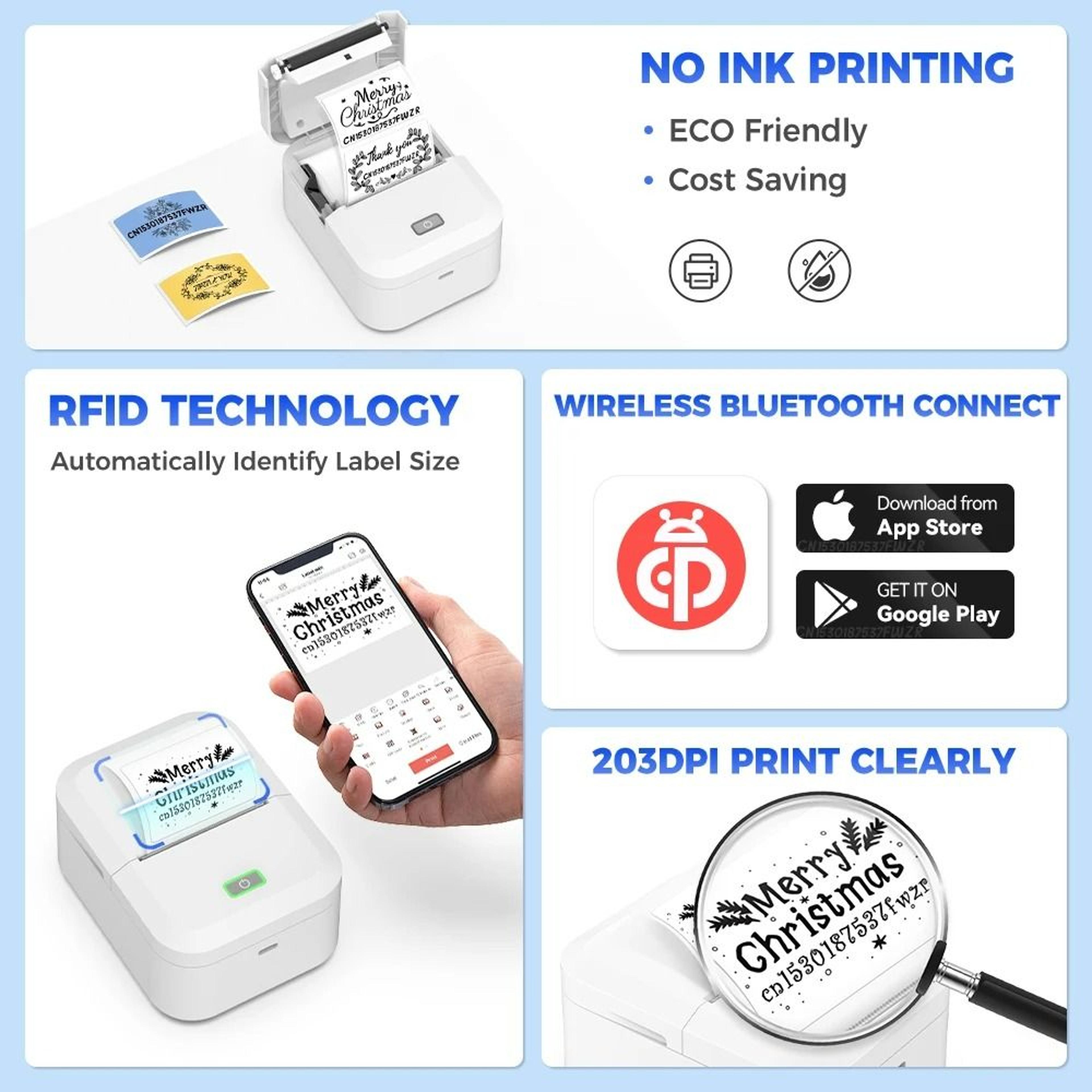 Elite Portable Mini Wireless Thermal Label Printer 3