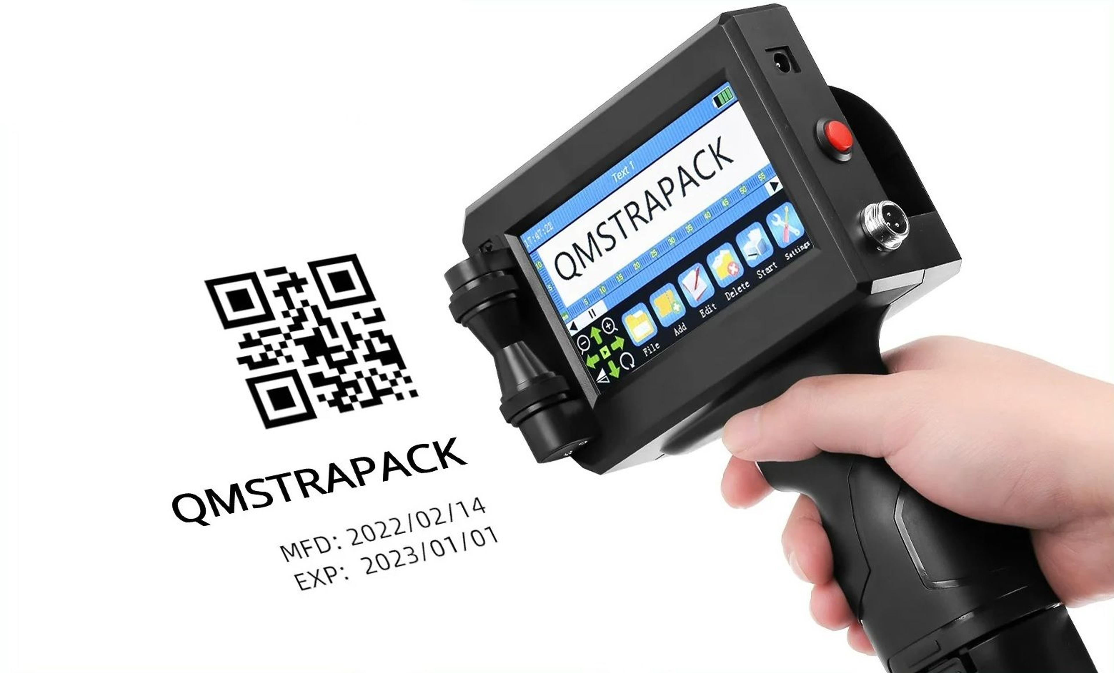 handheld inkjet printer gun with fast-drying ink for qr code & barcode