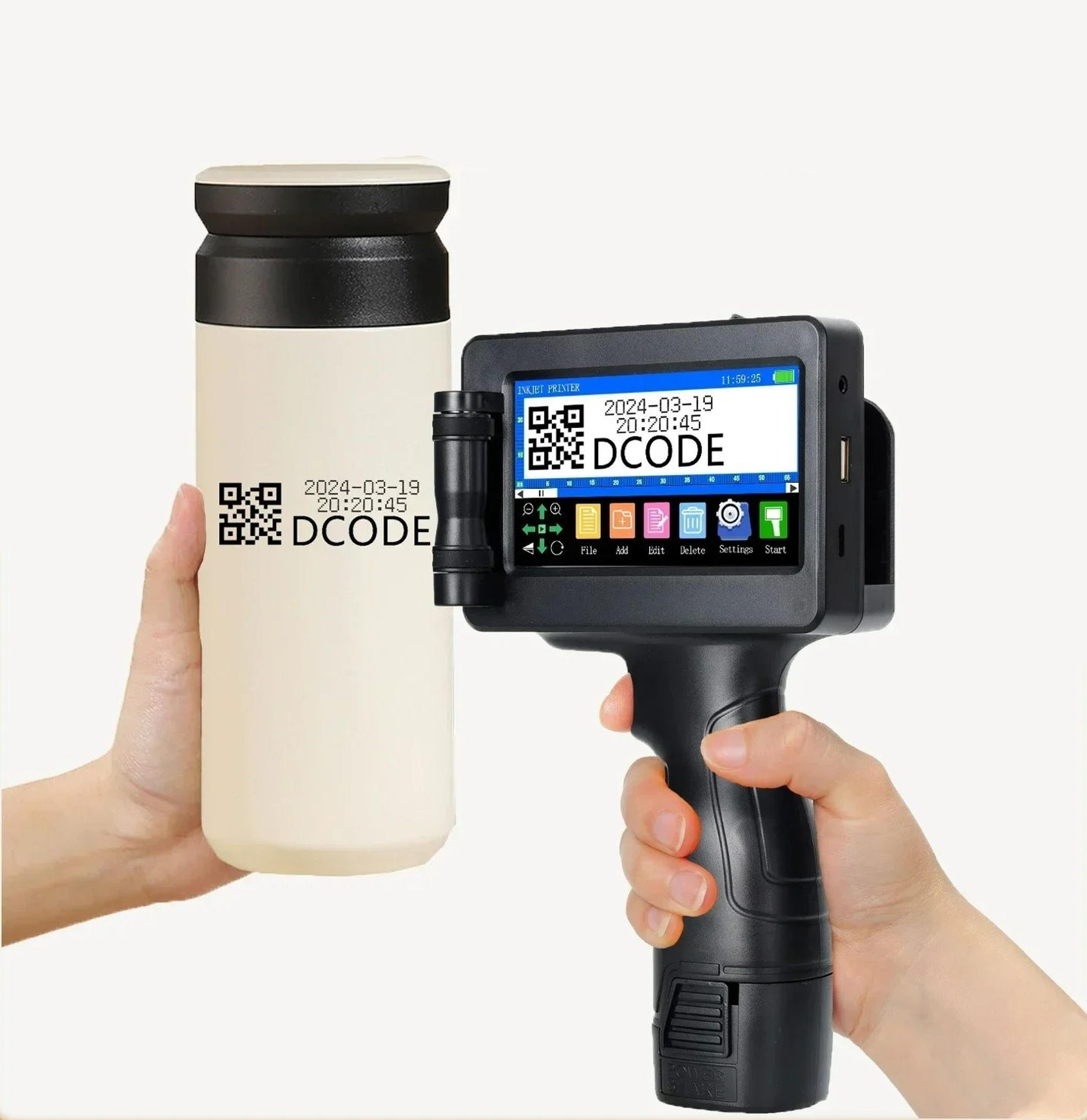 12.7mm handheld inkjet printer for batch number, date & logo coding