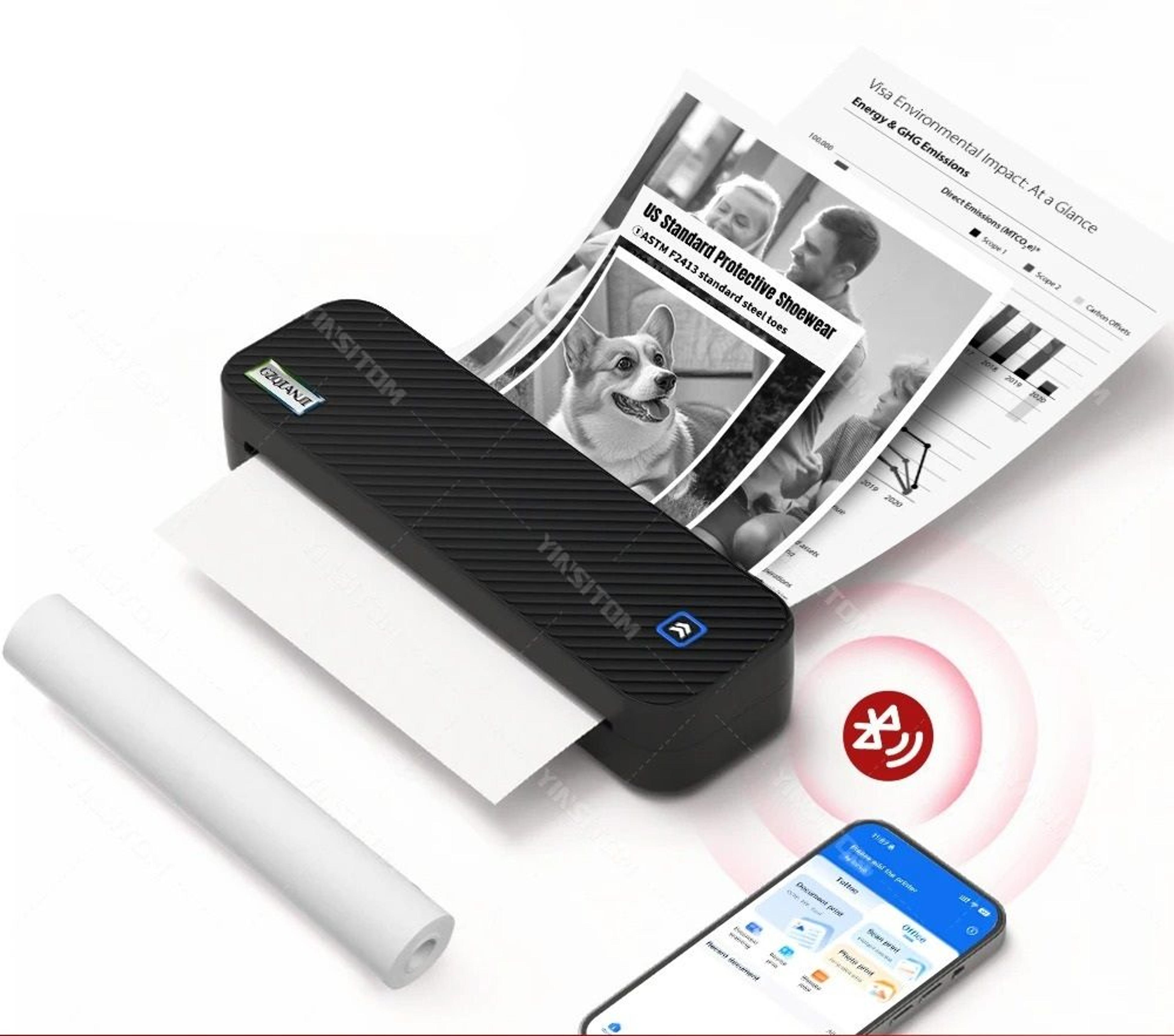 300 dpi portable thermal document printer for a4 & us letter