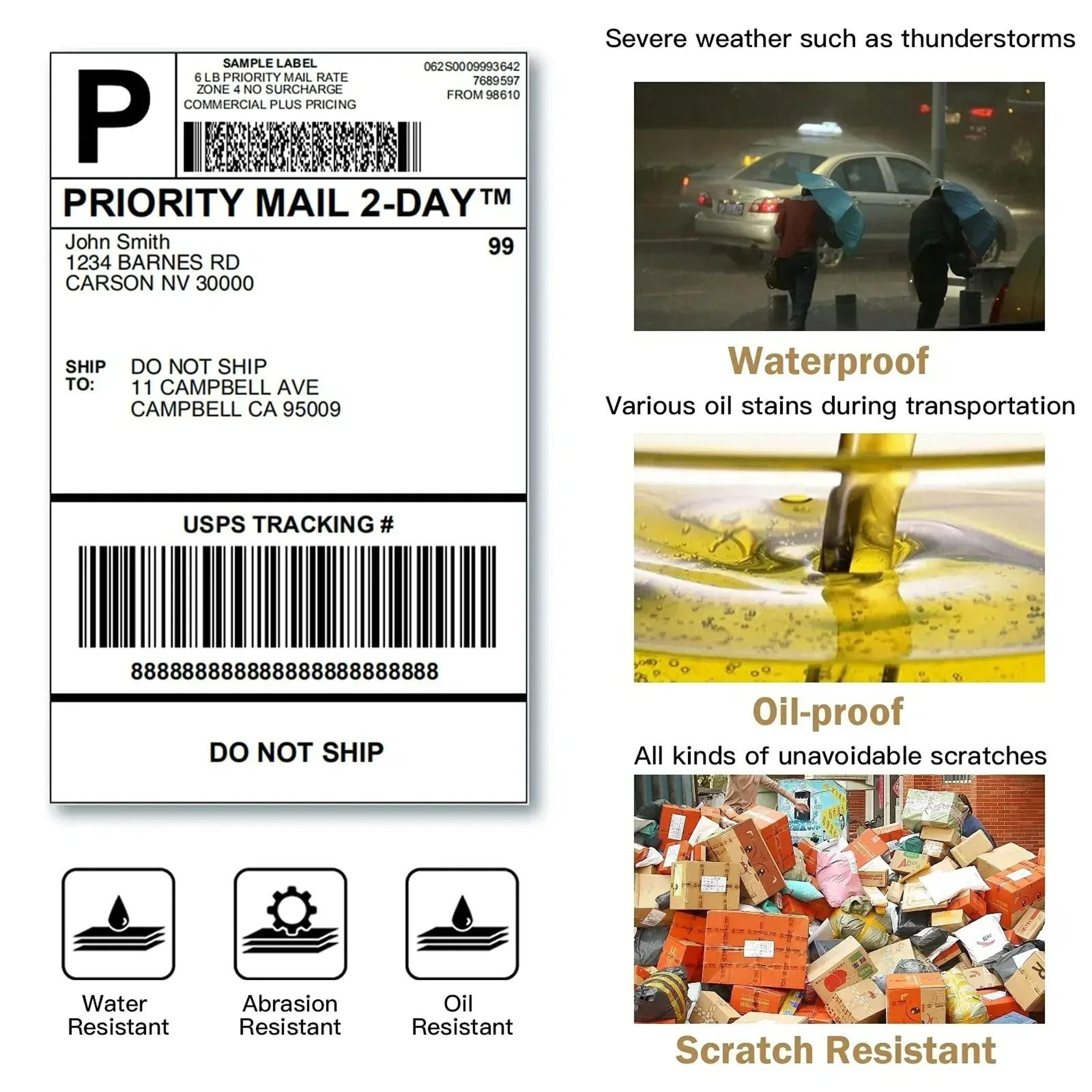 4 In X 6 In Direct Thermal Shipping Labels 500 Labels 1