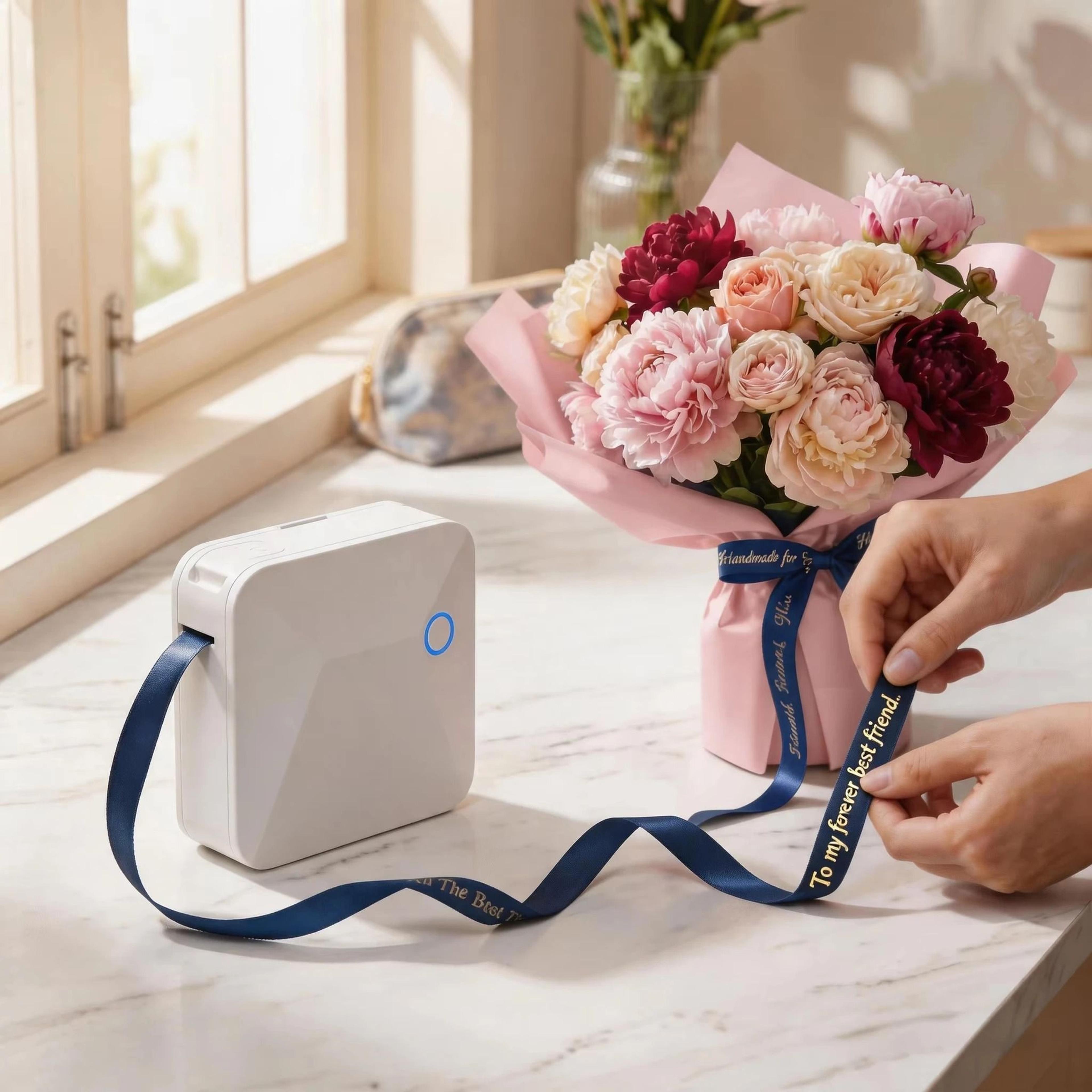 wireless mini portable ribbon & thermal label printer
