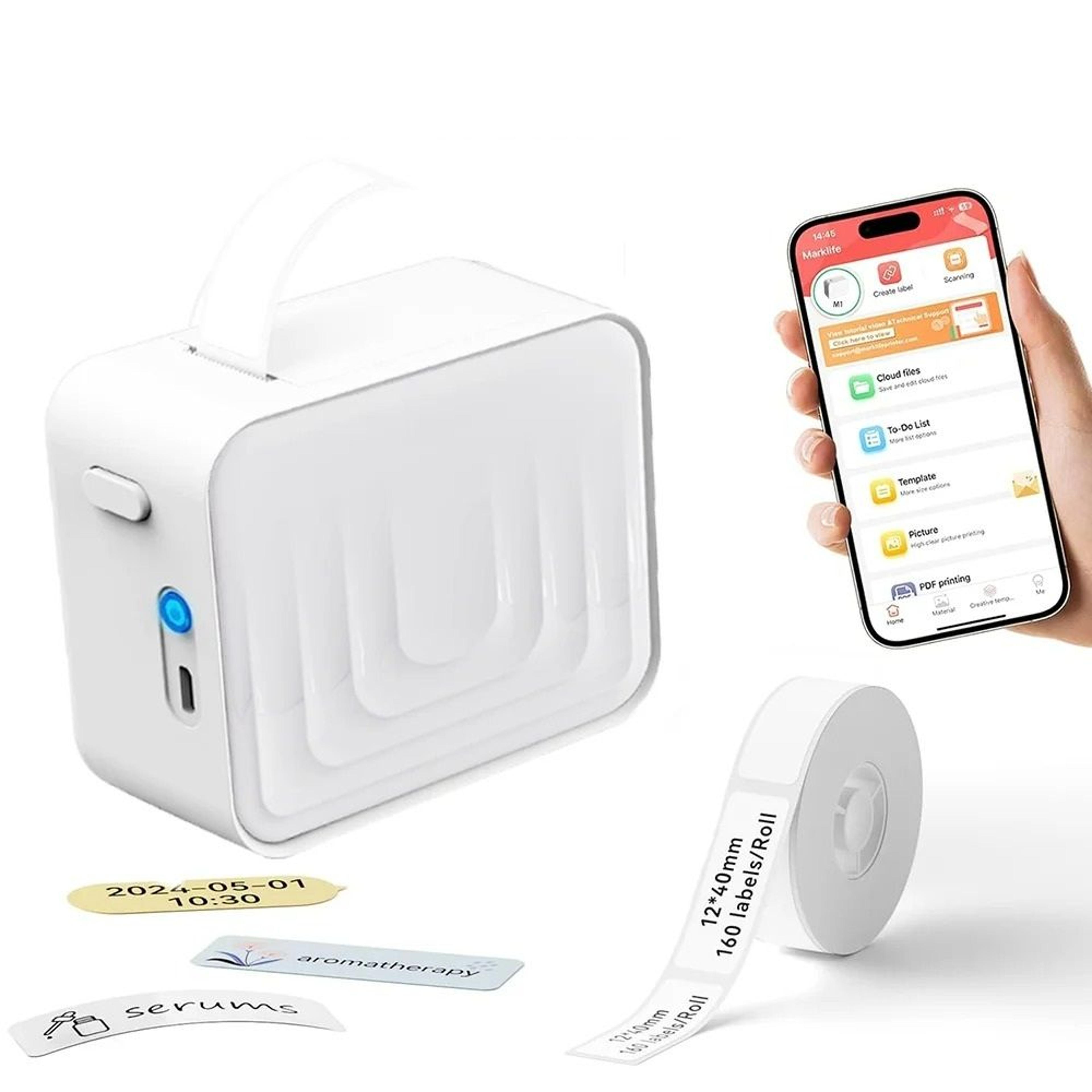 mini wireless thermal label printer portable