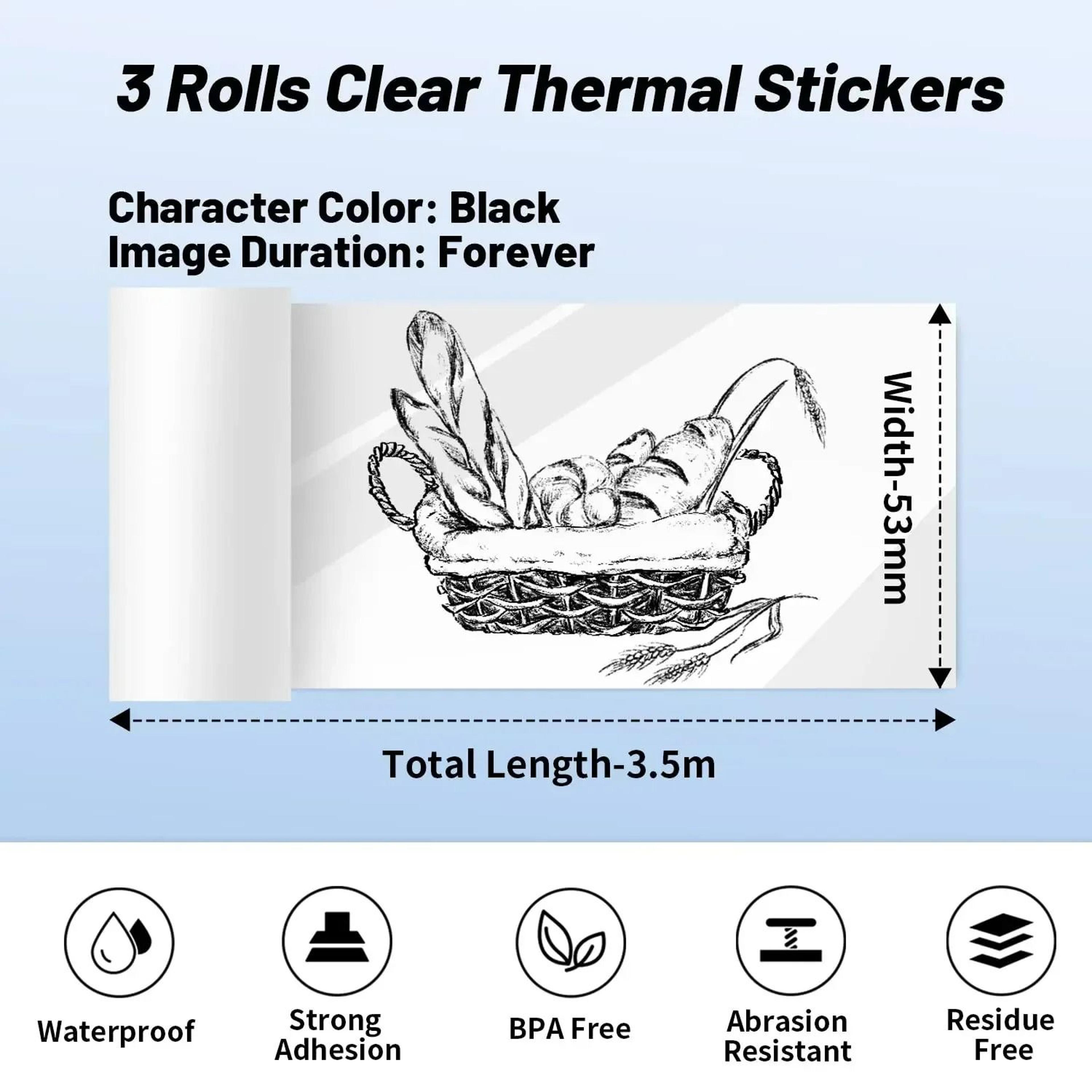Transparent SelfAdhesive Thermal Paper Rolls 3 Rolls 1