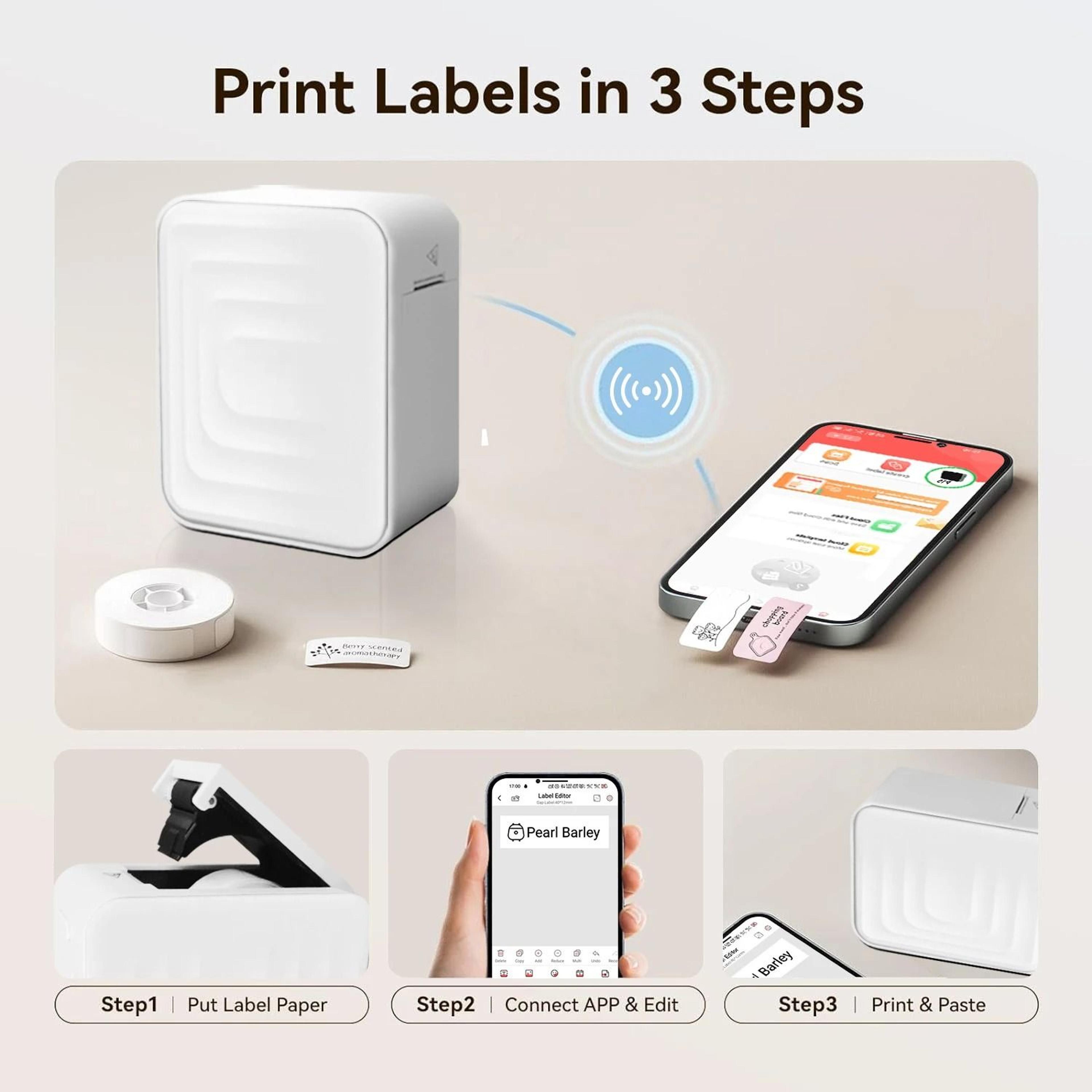 Elite Portable Mini Wireless Thermal Label Maker Set 3