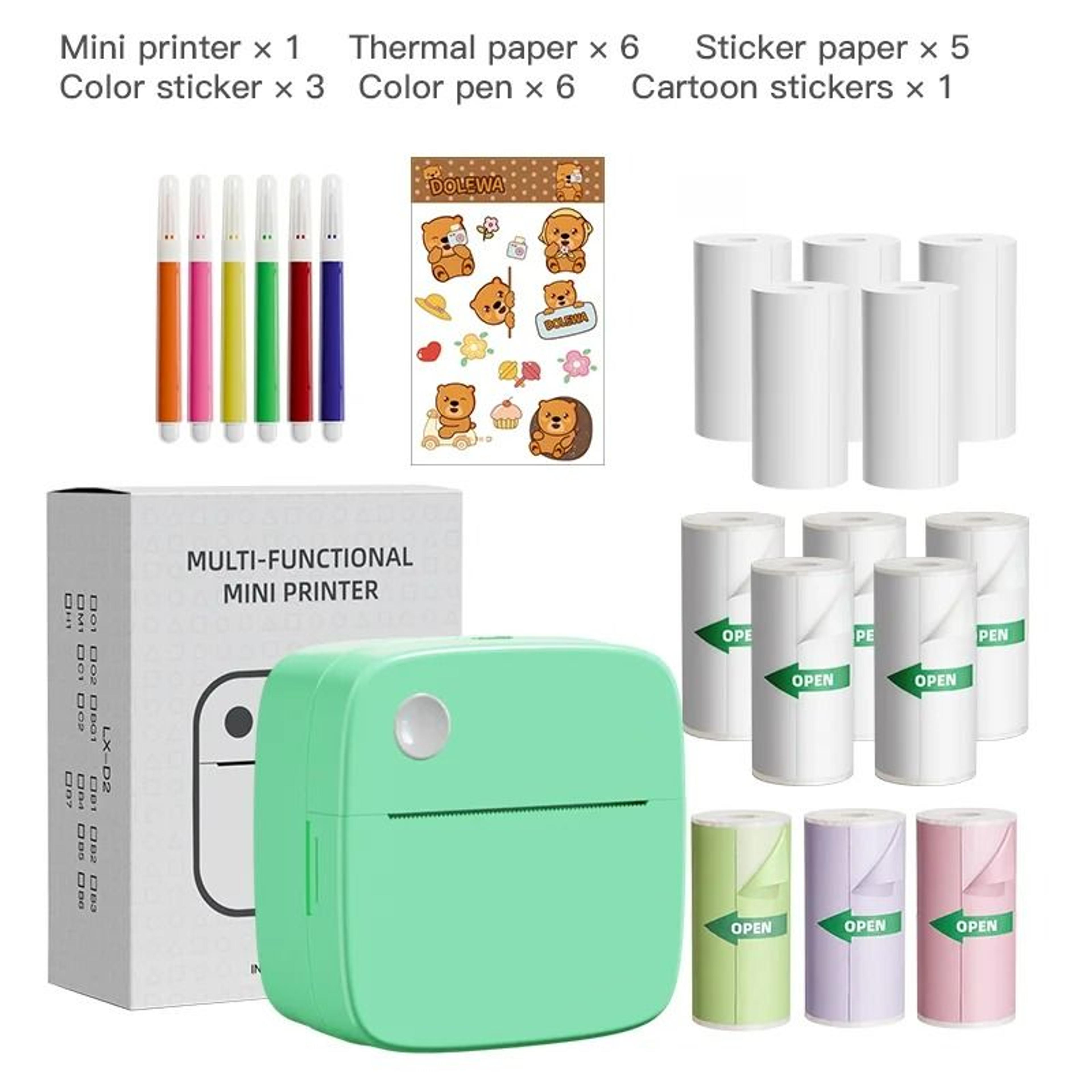 Portable Mini Wireless Pocket Thermal Printer Set 10