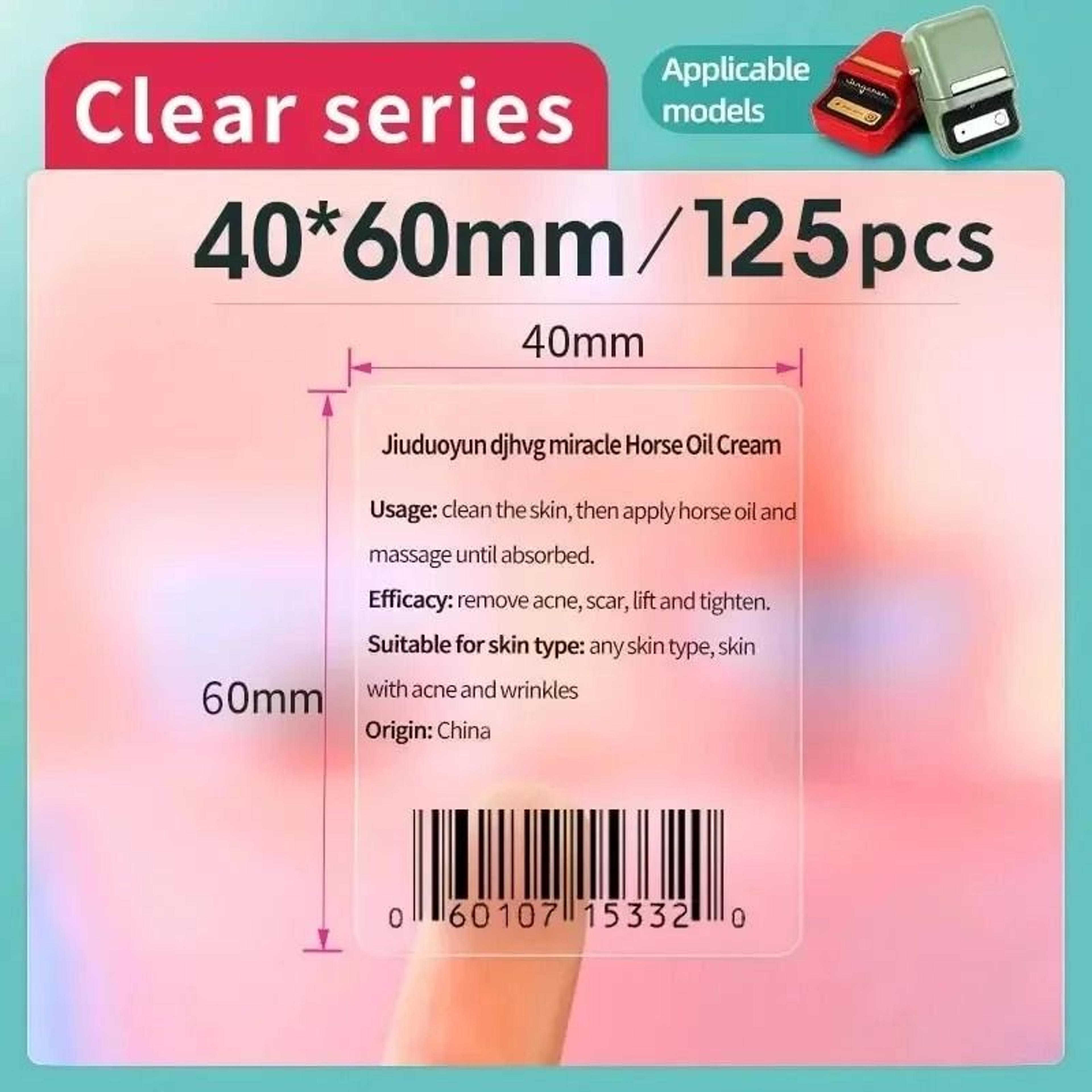 Transparent Waterproof Thermal Label Paper Roll Set For B1  B21 Printers 6