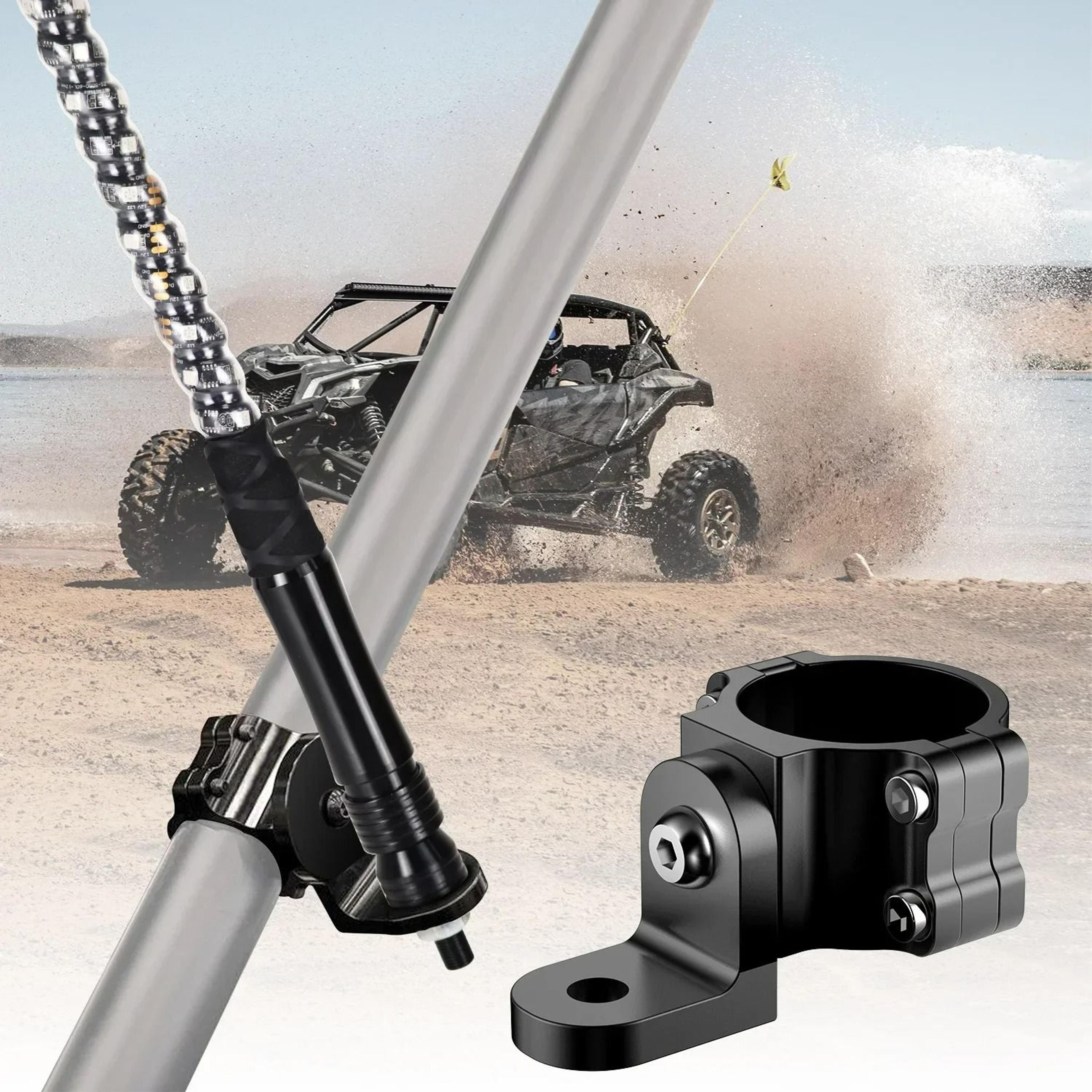 1.75 to 2 in adjustable utv/atv roll bar flag & whip light mount bracket