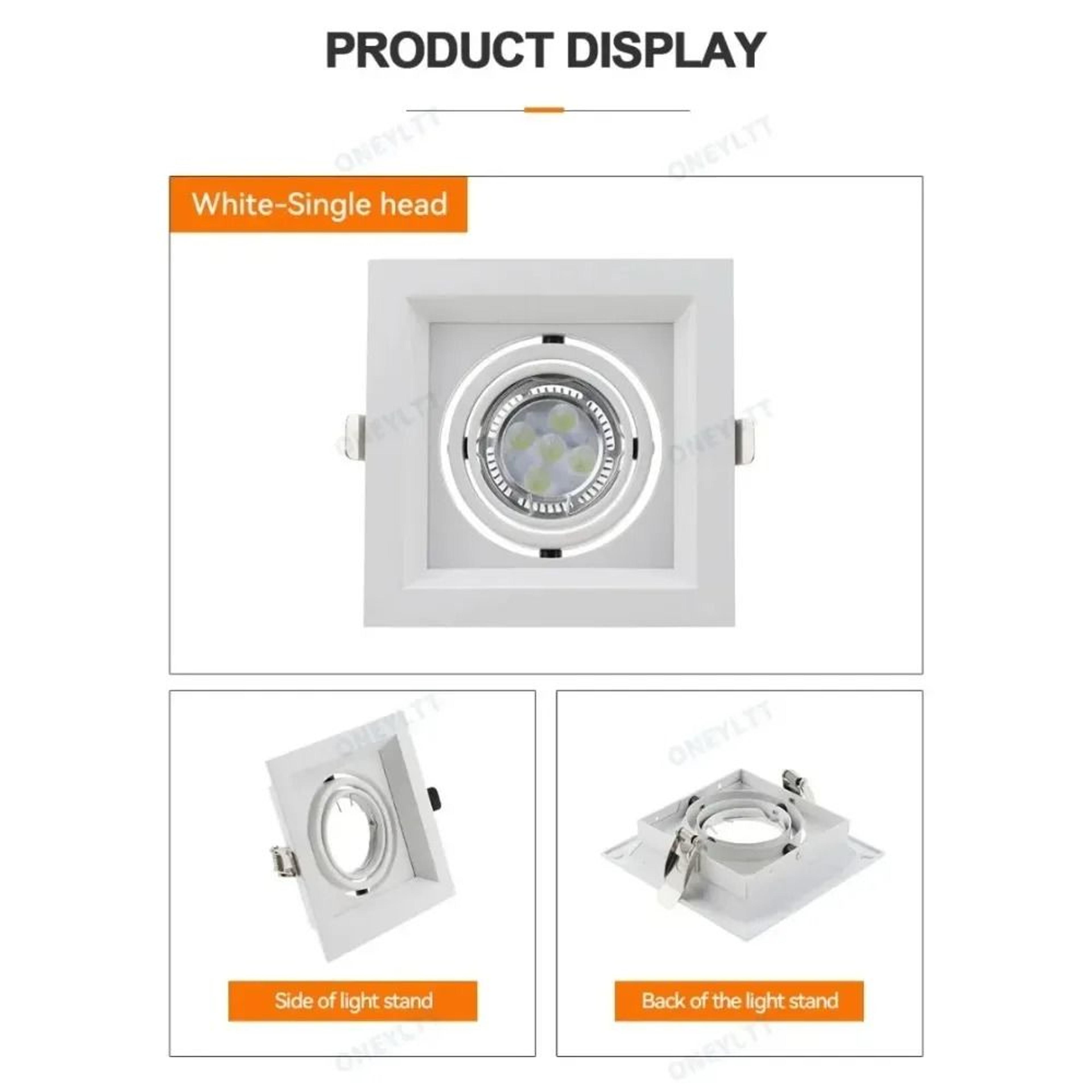 Square Recessed Adjustable Spotlight Holder Fixture 5