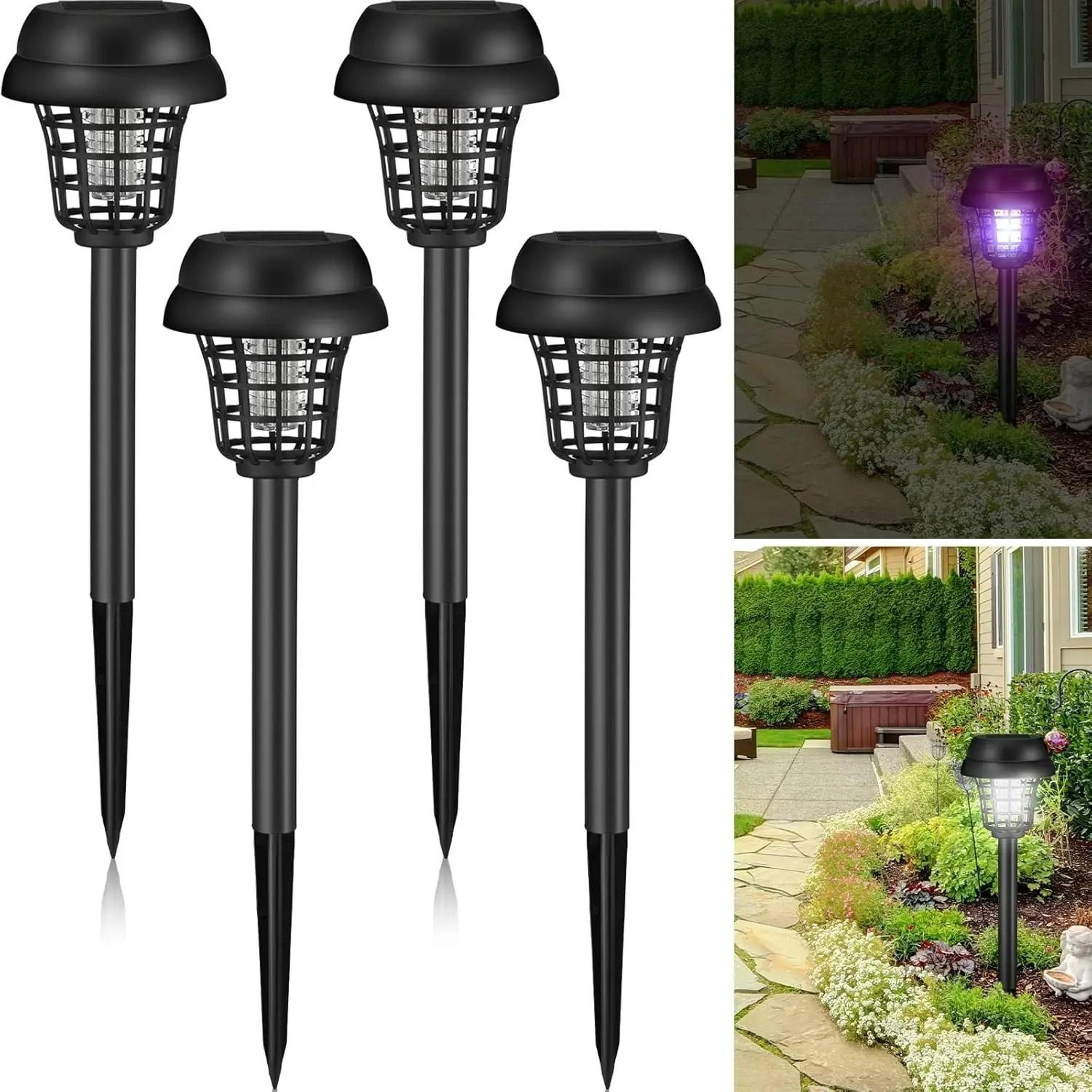 solar outdoor waterproof bug zapper & mosquito killer lamp (4-pack)