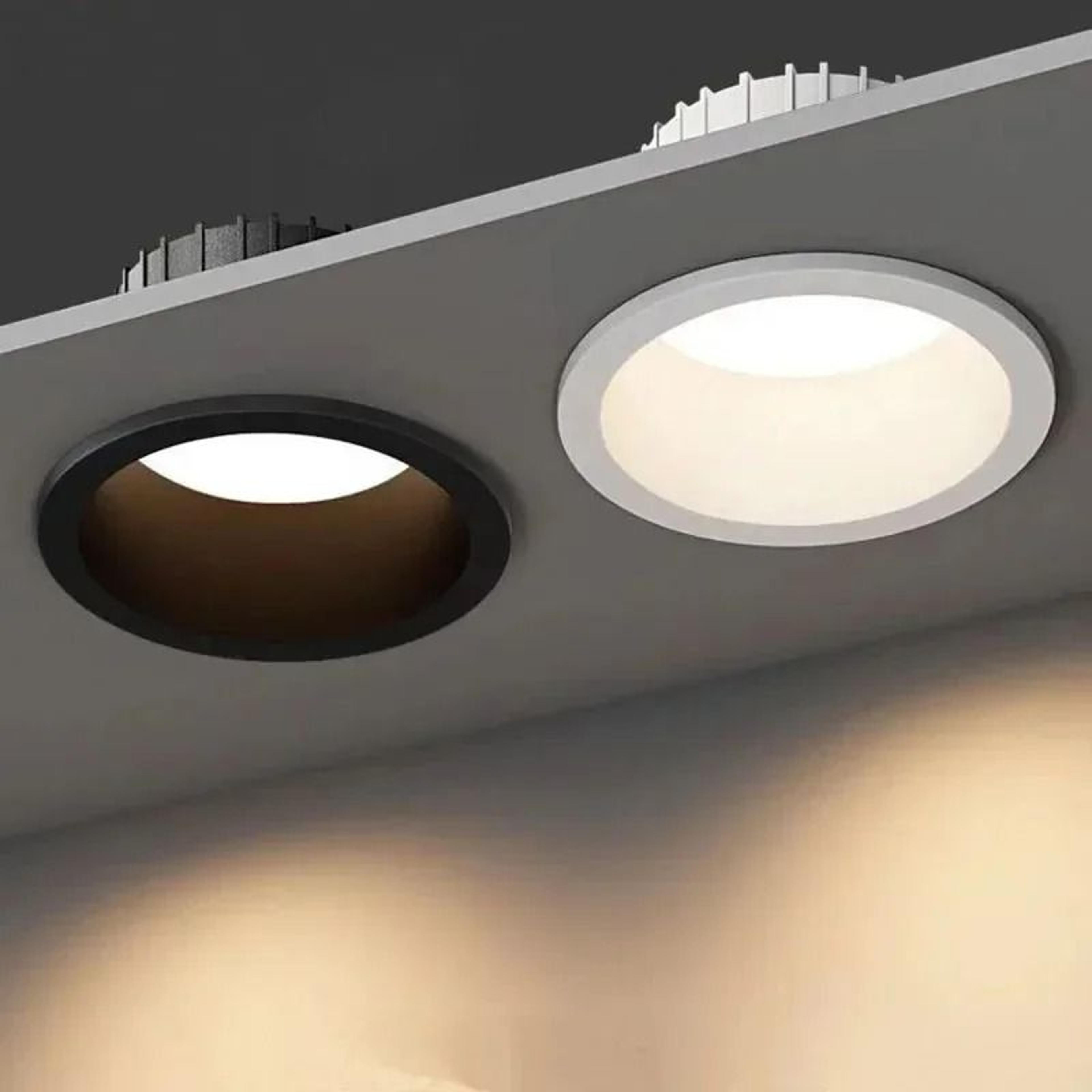 led recessed anti-glare downlight spotlight (10w, 75mm cutout)