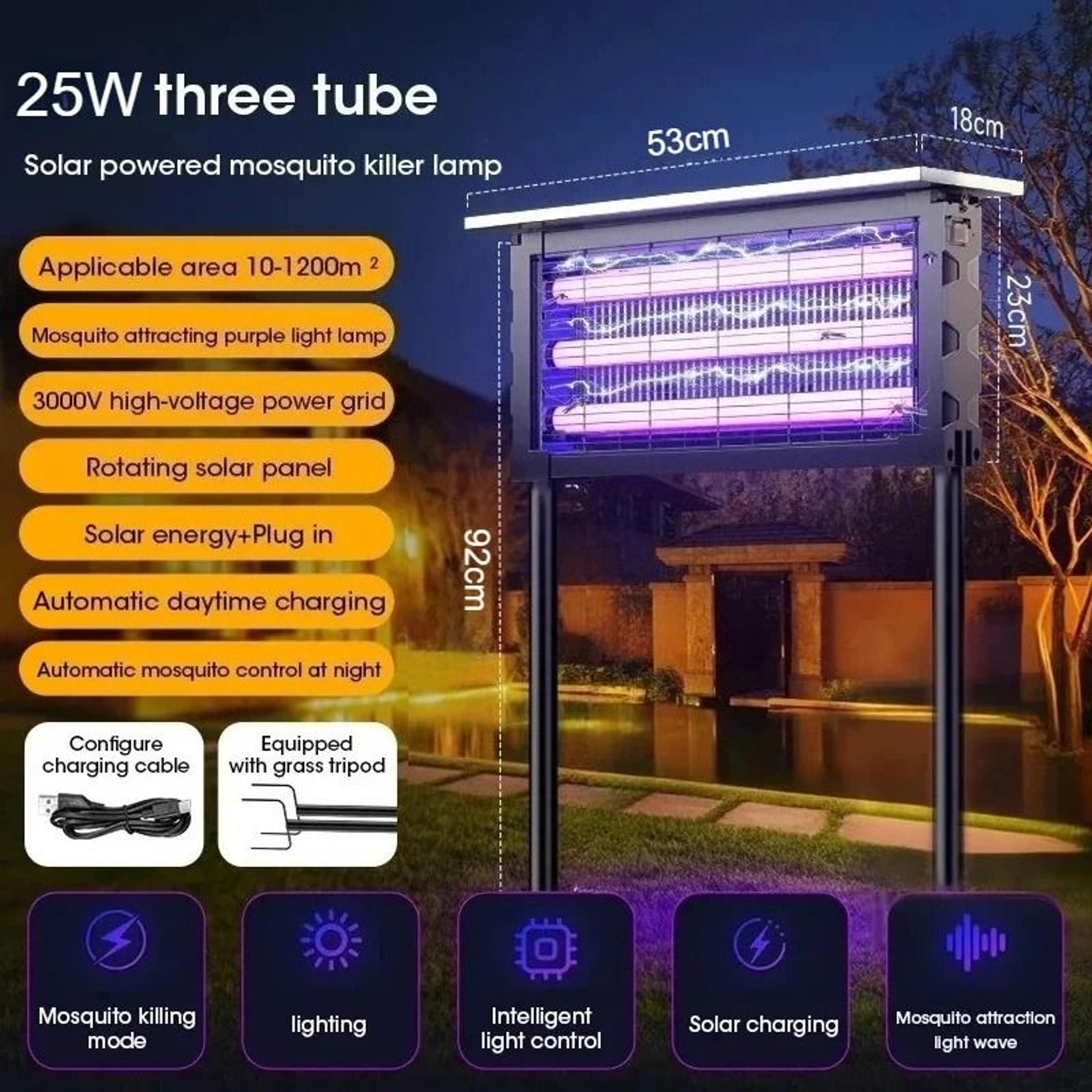 Solar Outdoor Mosquito Trap  Bug Zapper Lamp 8