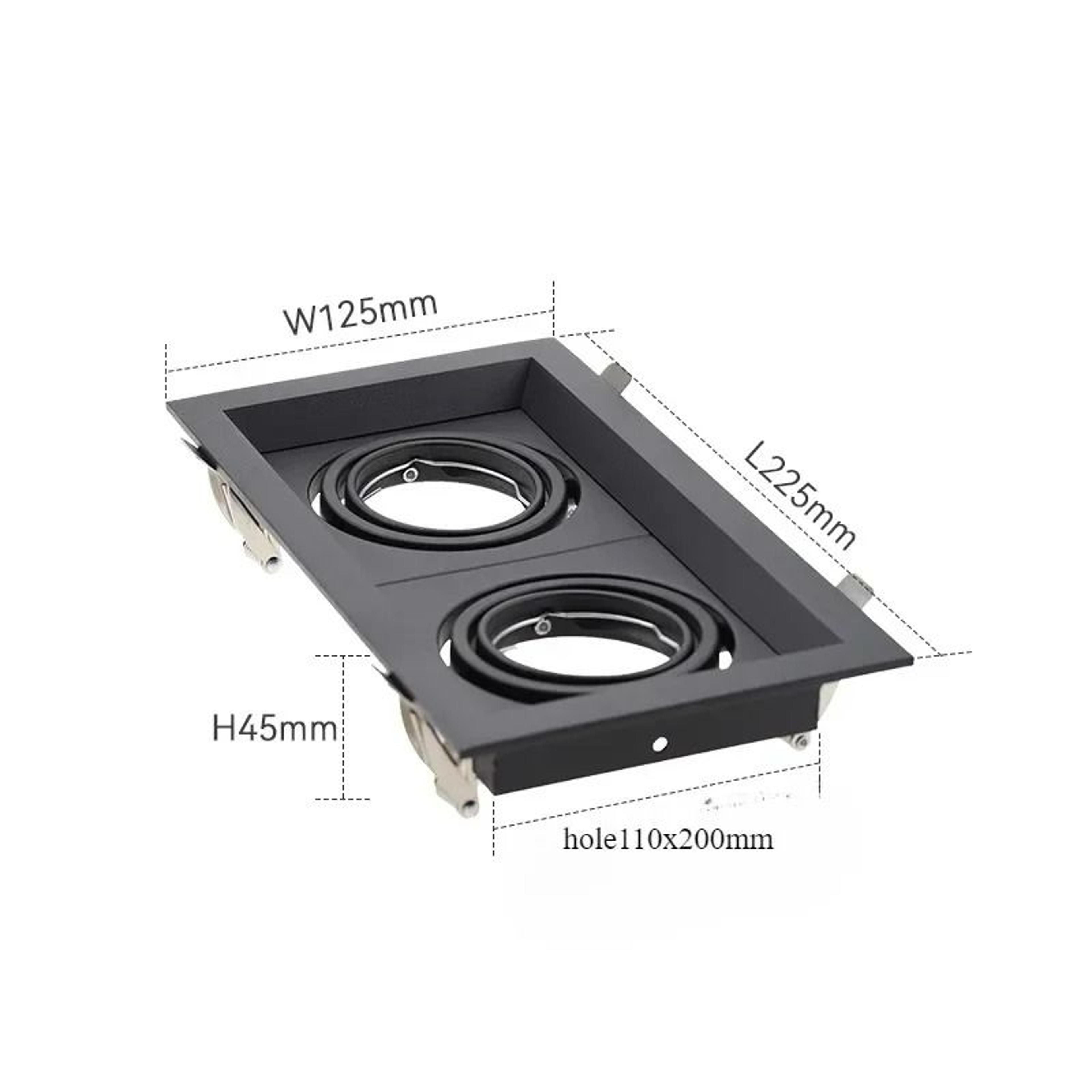 Aluminum Double Head Spotlight Frame GU10  MR16 Base 7