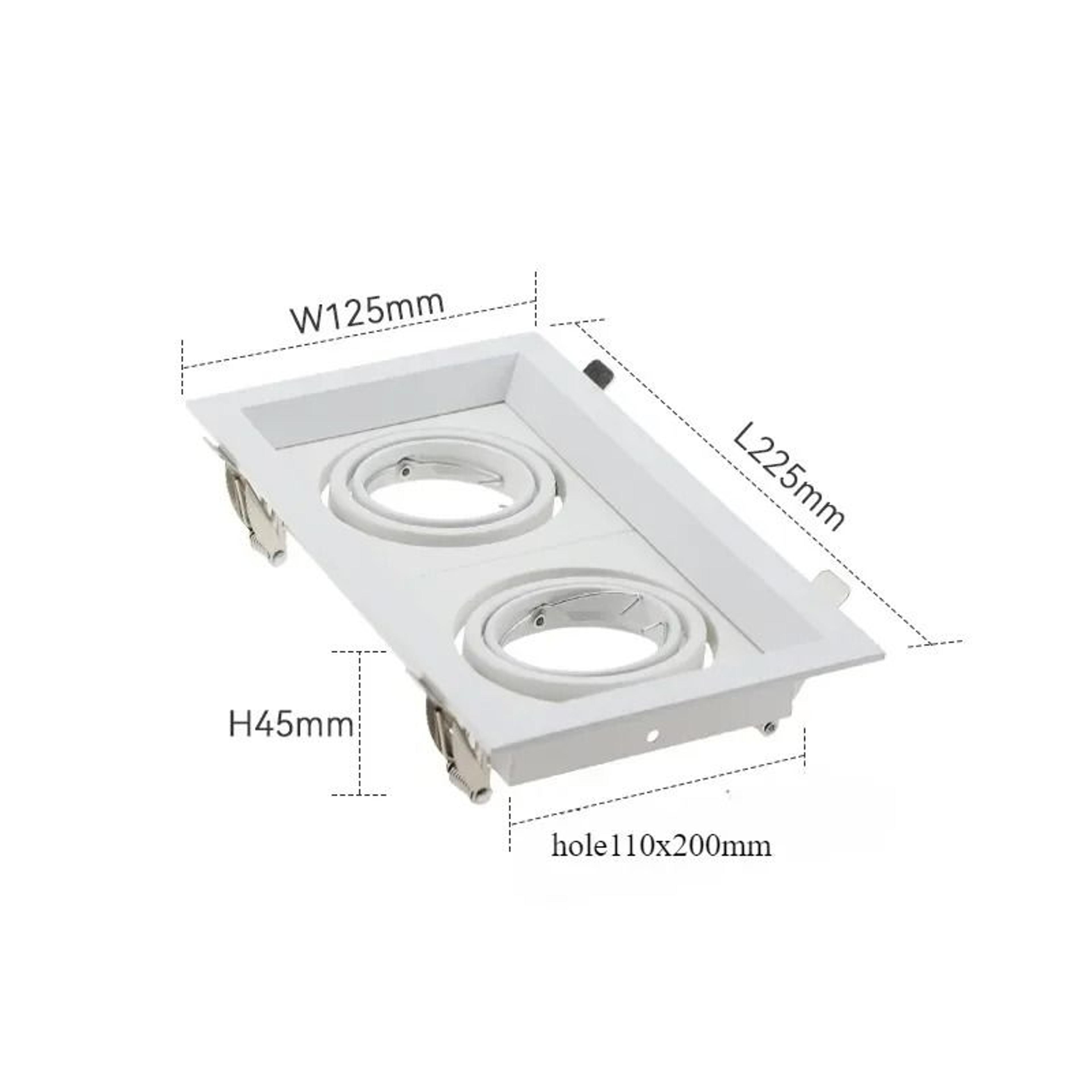 Aluminum Double Head Spotlight Frame GU10  MR16 Base 6