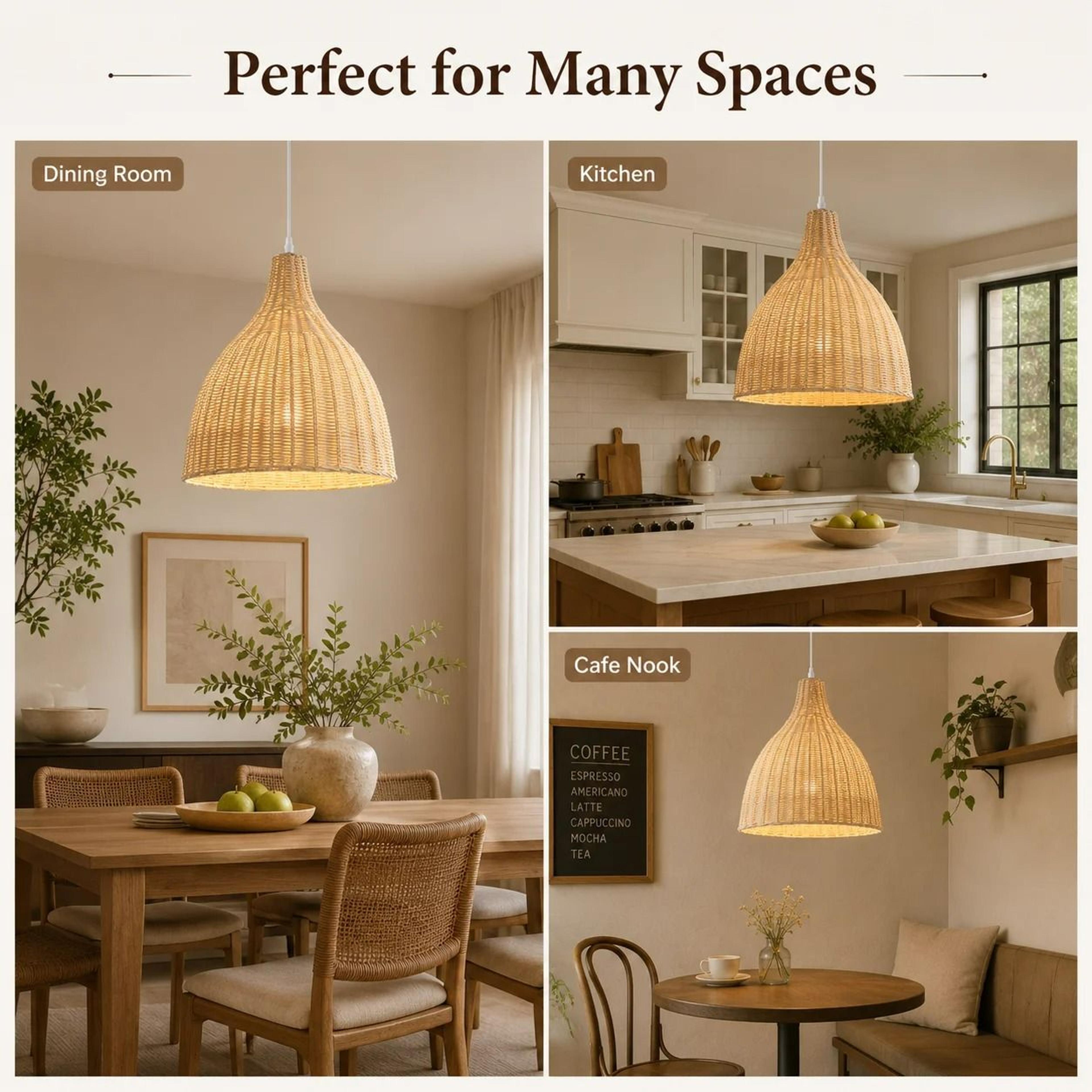 Boho HandWoven Wicker Pendant Light 1