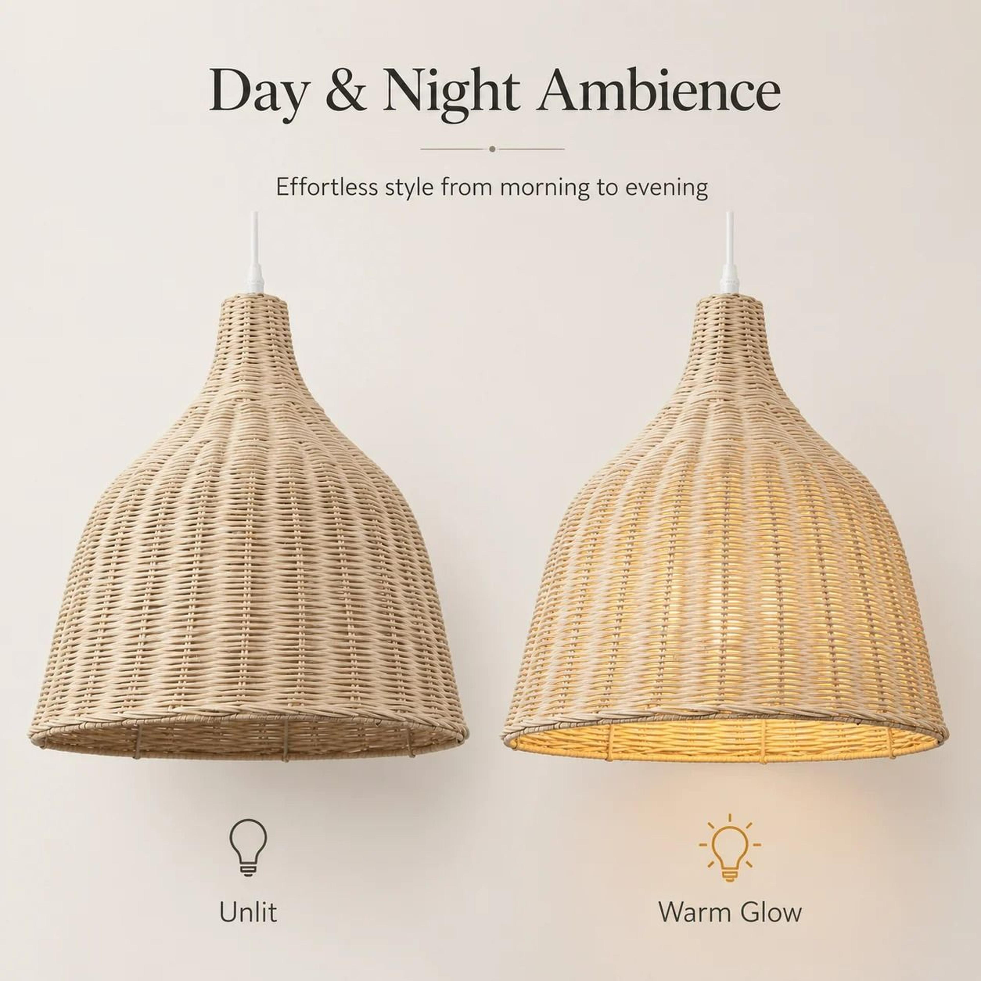 Boho HandWoven Wicker Pendant Light 2