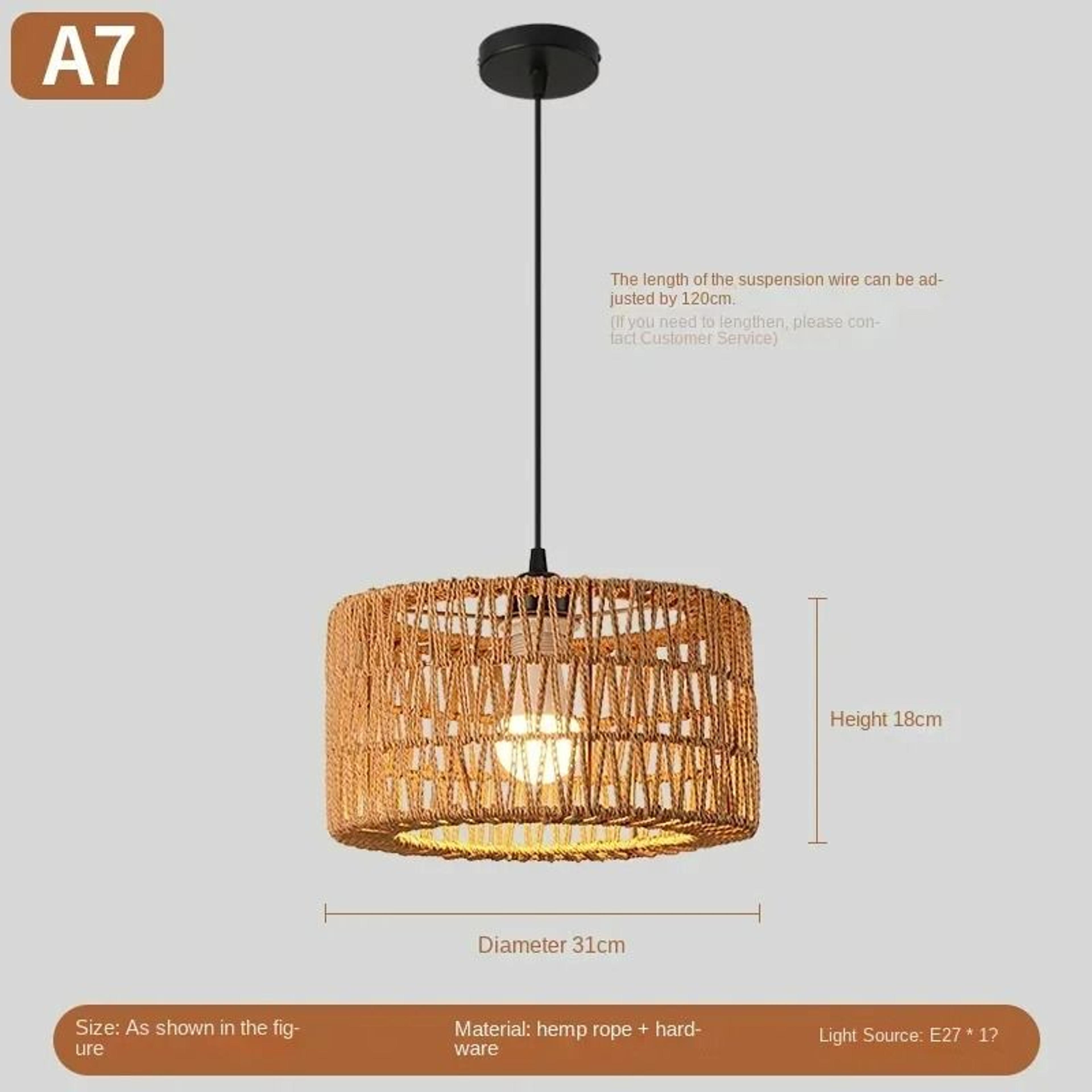 Modern Light Luxury HandWoven Rattan Pendant Light 8