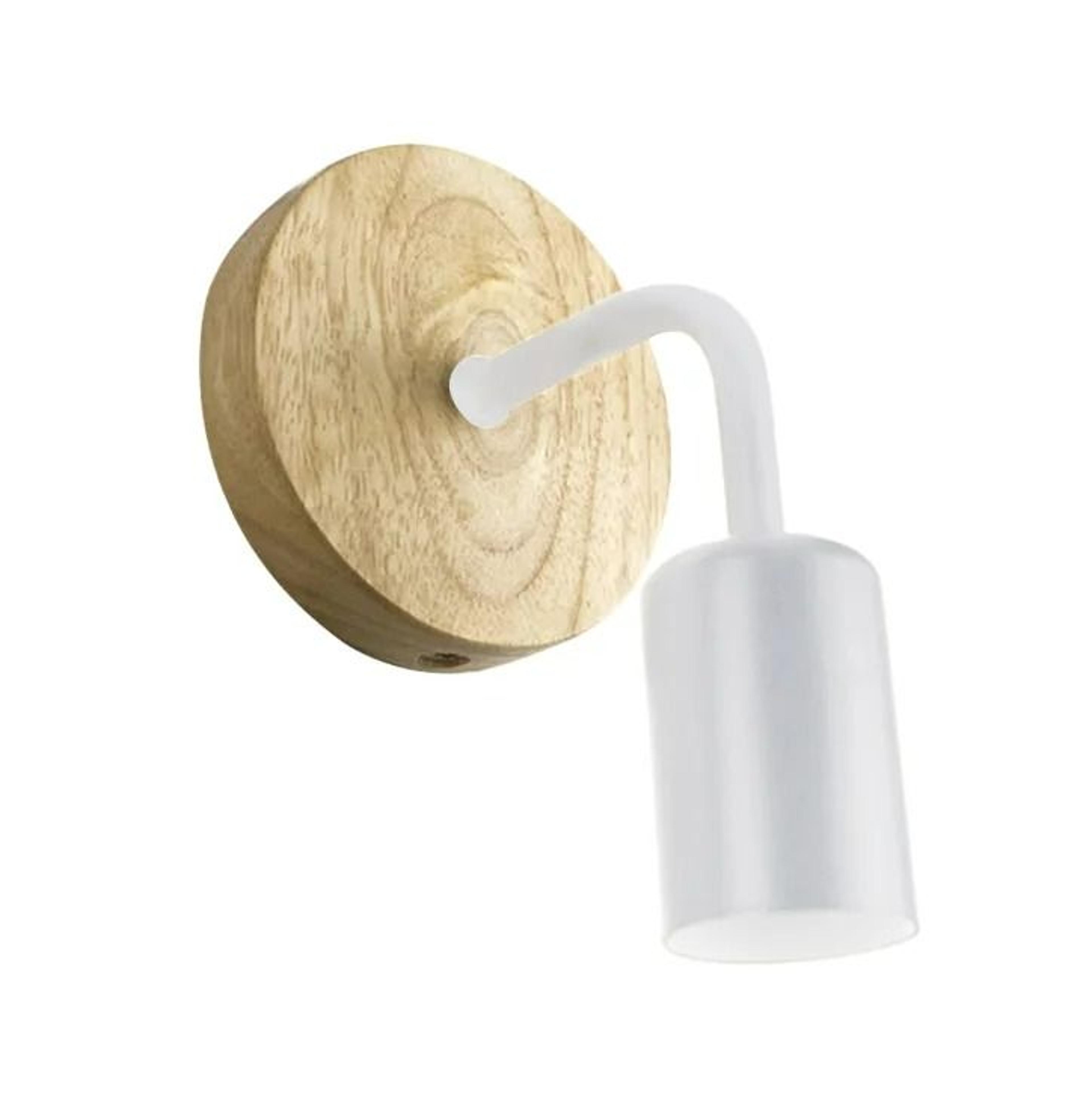 Minimalist Black  White Vintage Wood Metal Wall Lamp E26E27 Indoor Wall Sconce 6