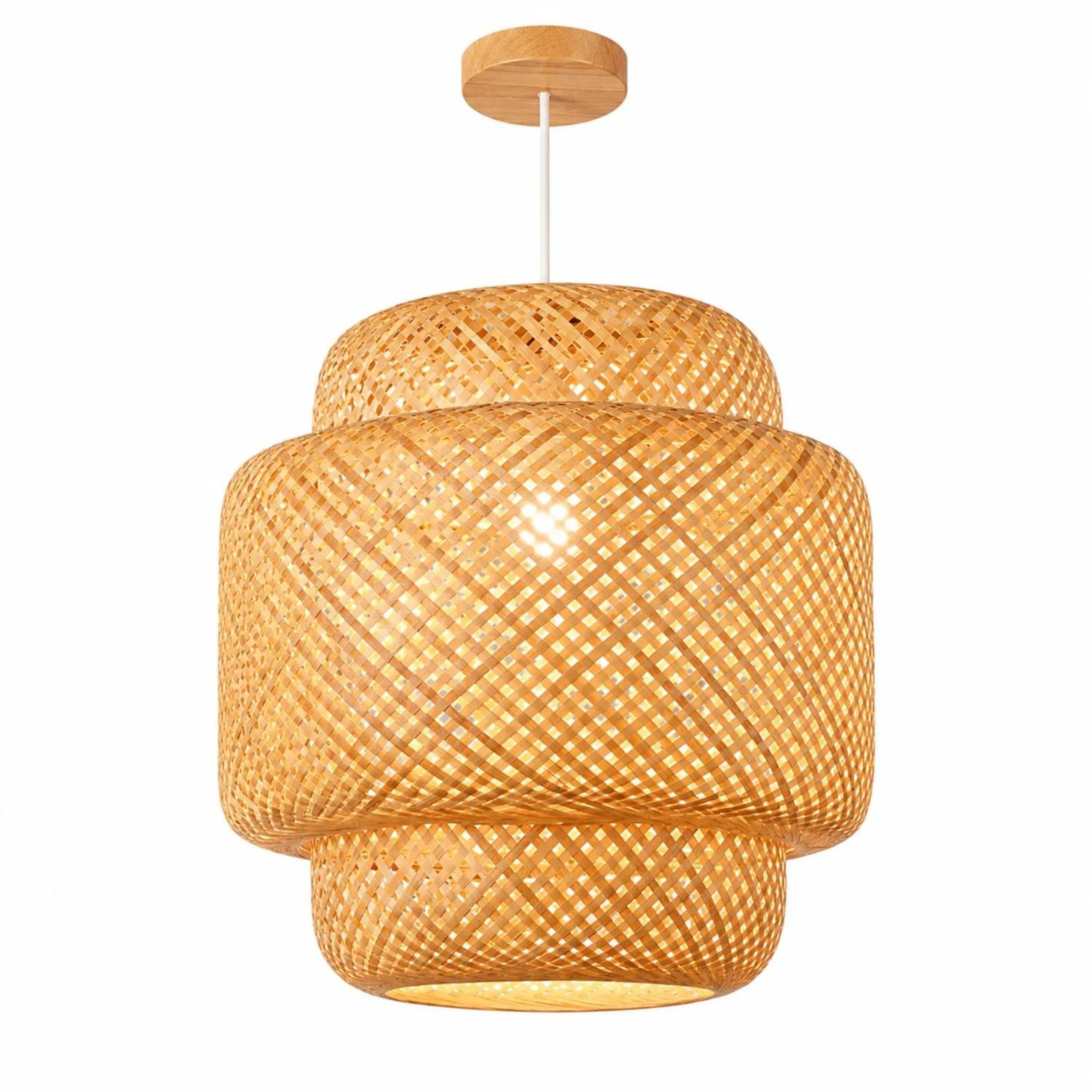 Retro Simple Creative Bamboo Wicker Pendant Light 5