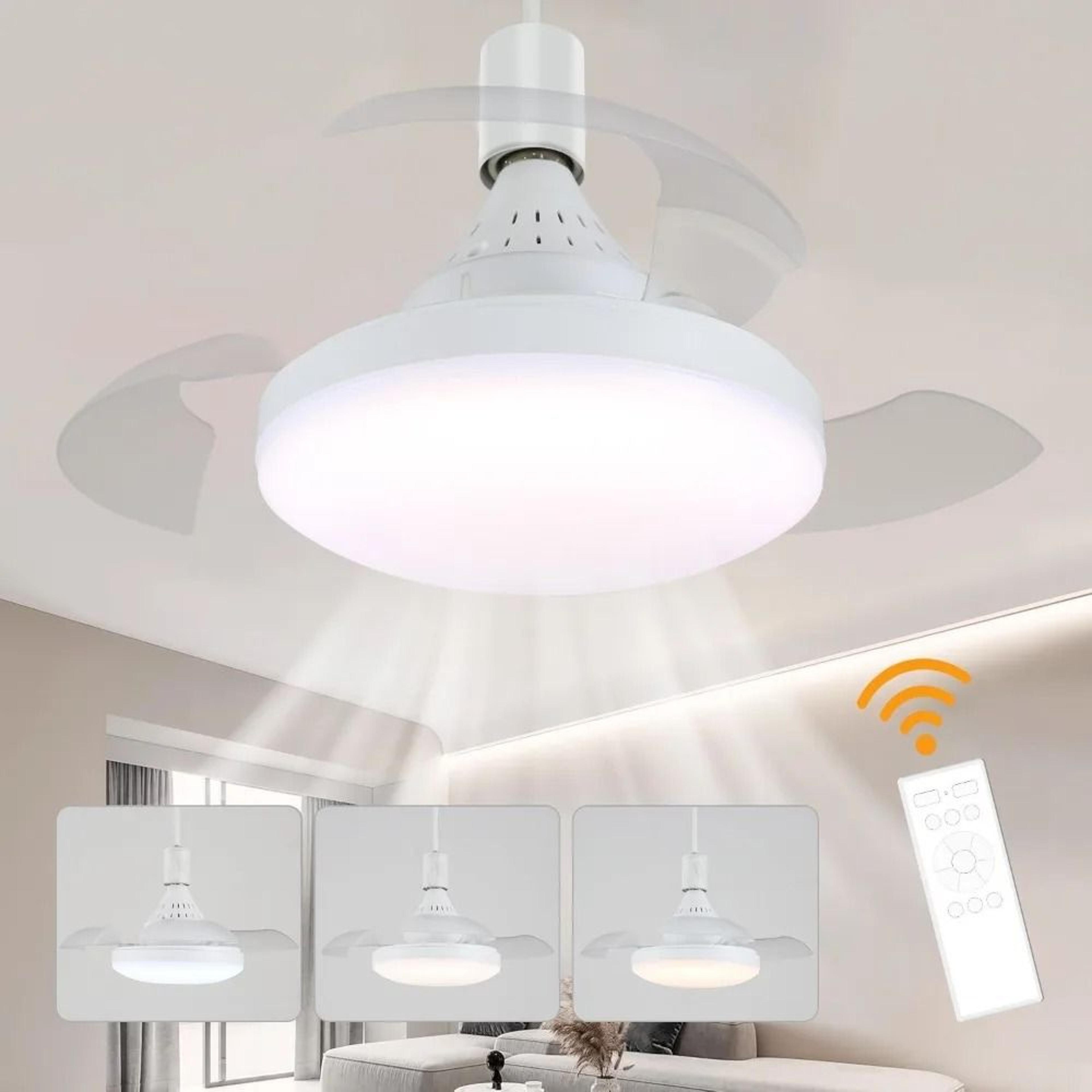 Modern Retractable Hidden Blade Ceiling Fan With Integrated Light 3