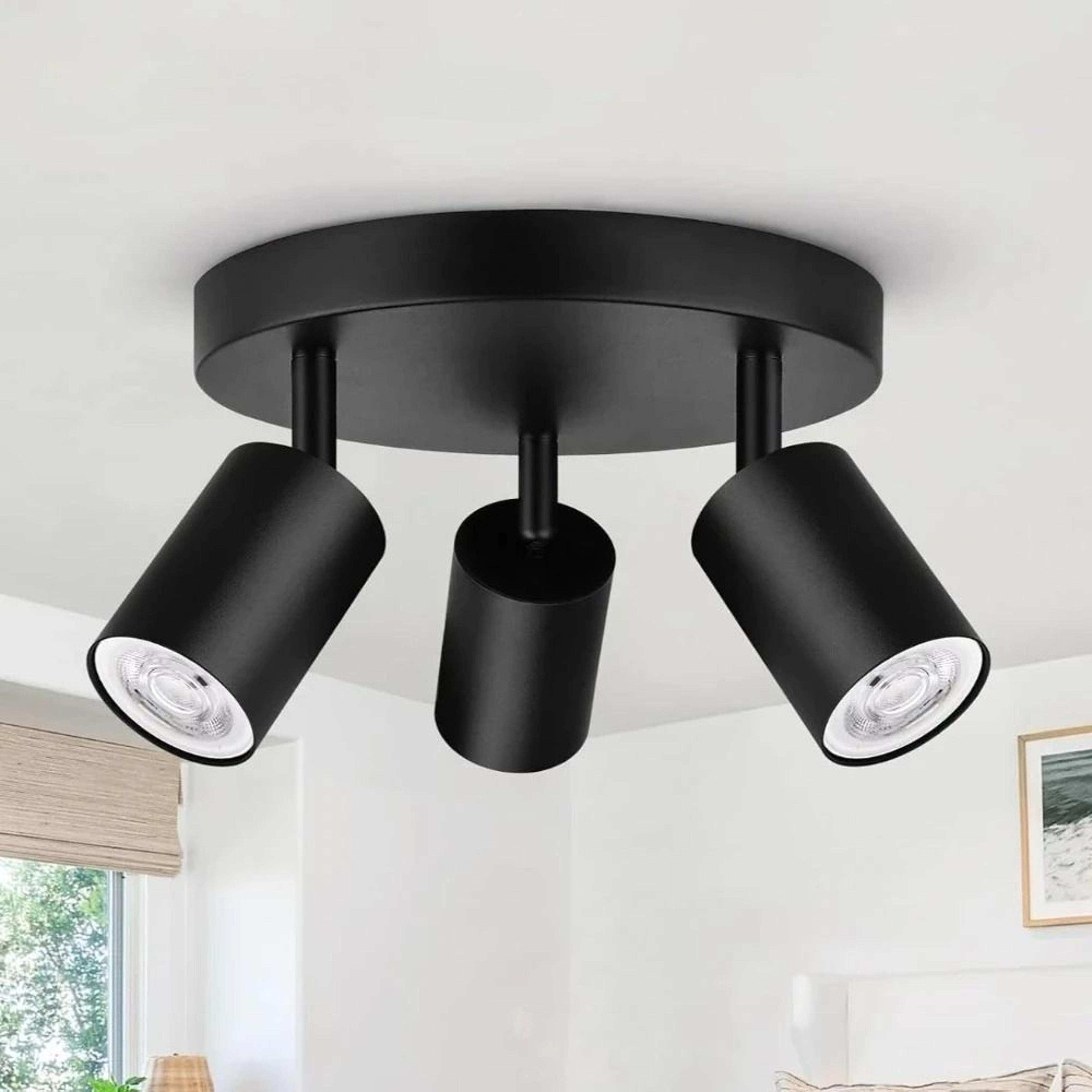 industrial 1/3/4-light gu10 ceiling spotlight fixture