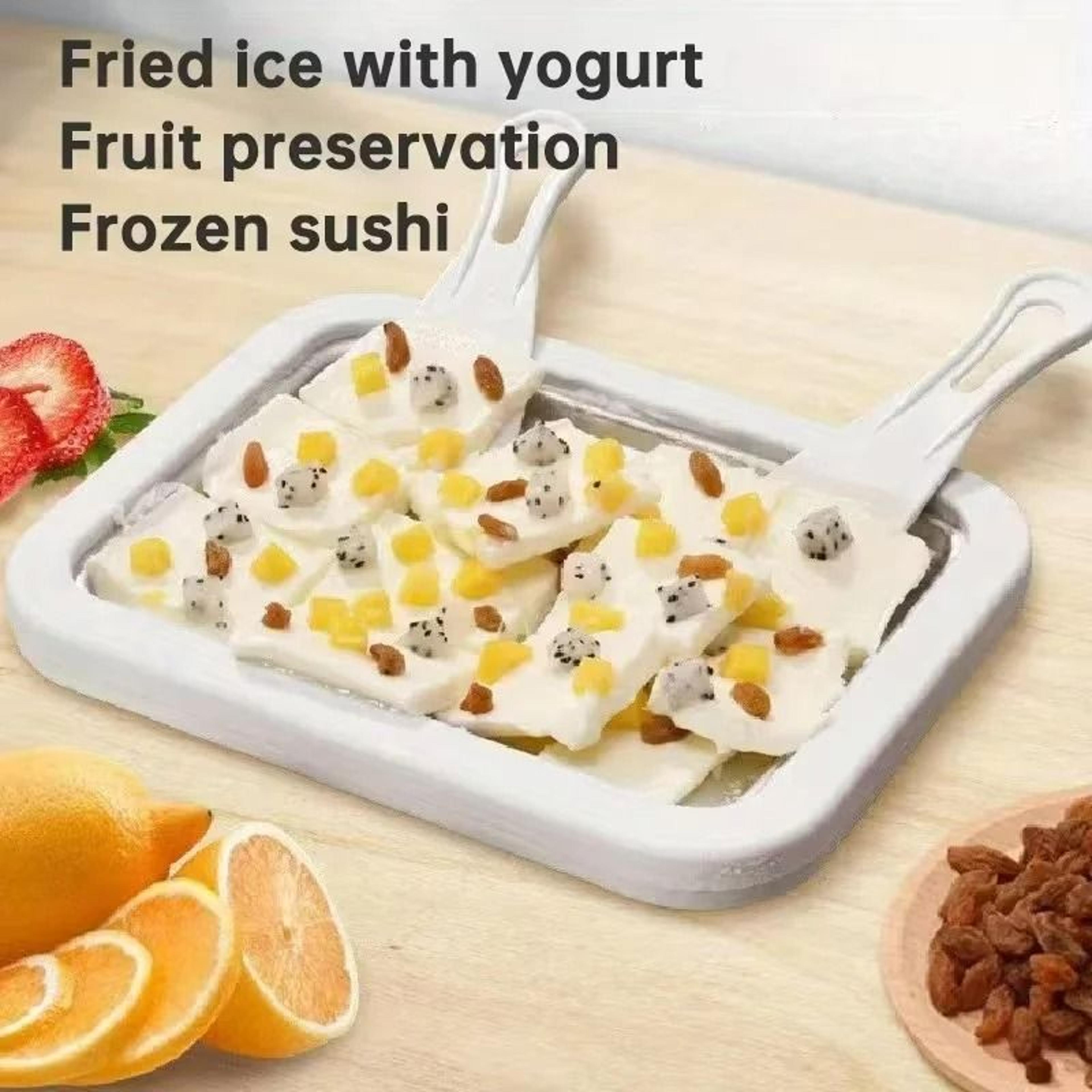 Household Cordless Ice StirFry Plate MultiFunctional Homemade Ice Cream  Frozen Yogurt Maker 4