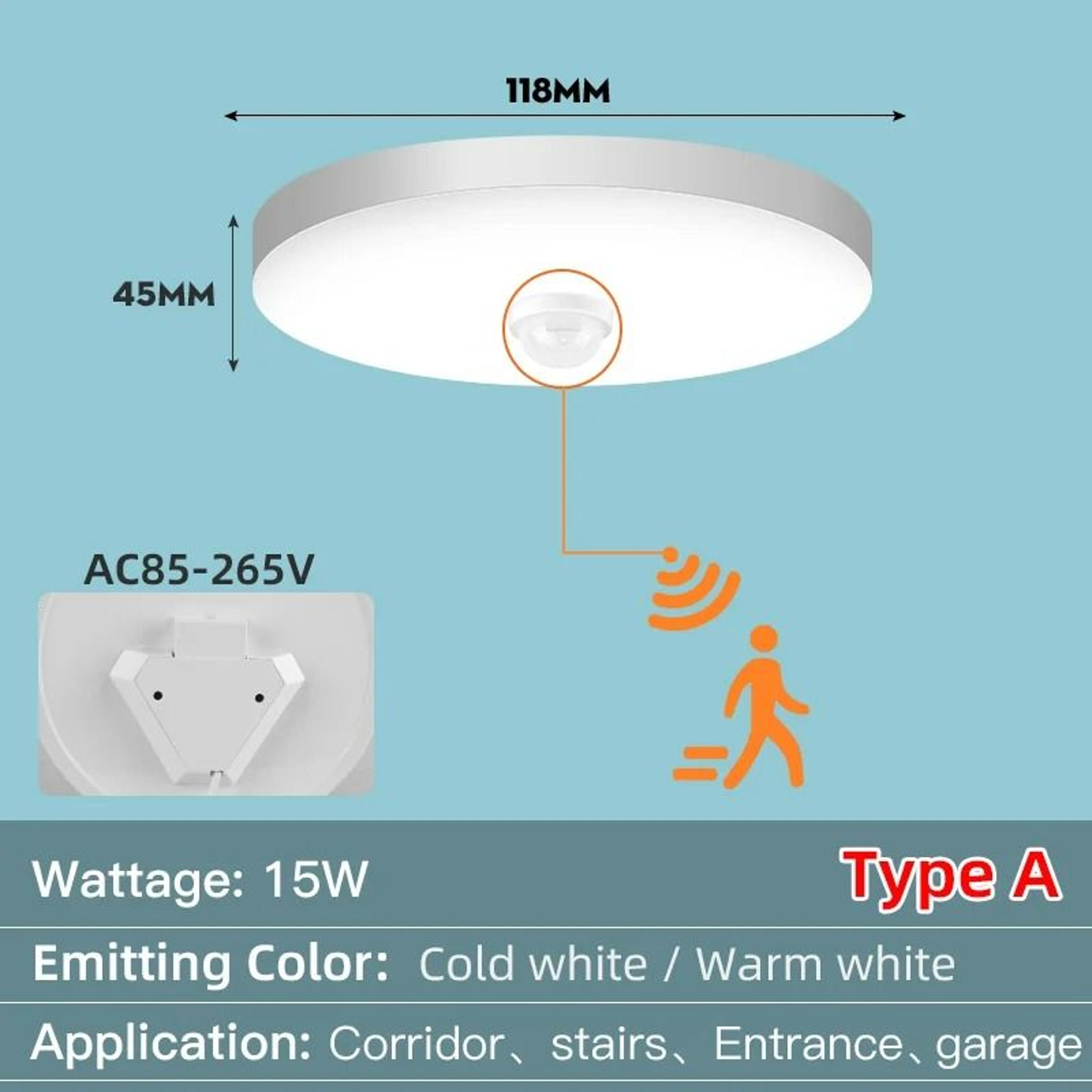 Motion Sensor LED Ceiling Light IP44 Waterproof Smart Night Lamp 7