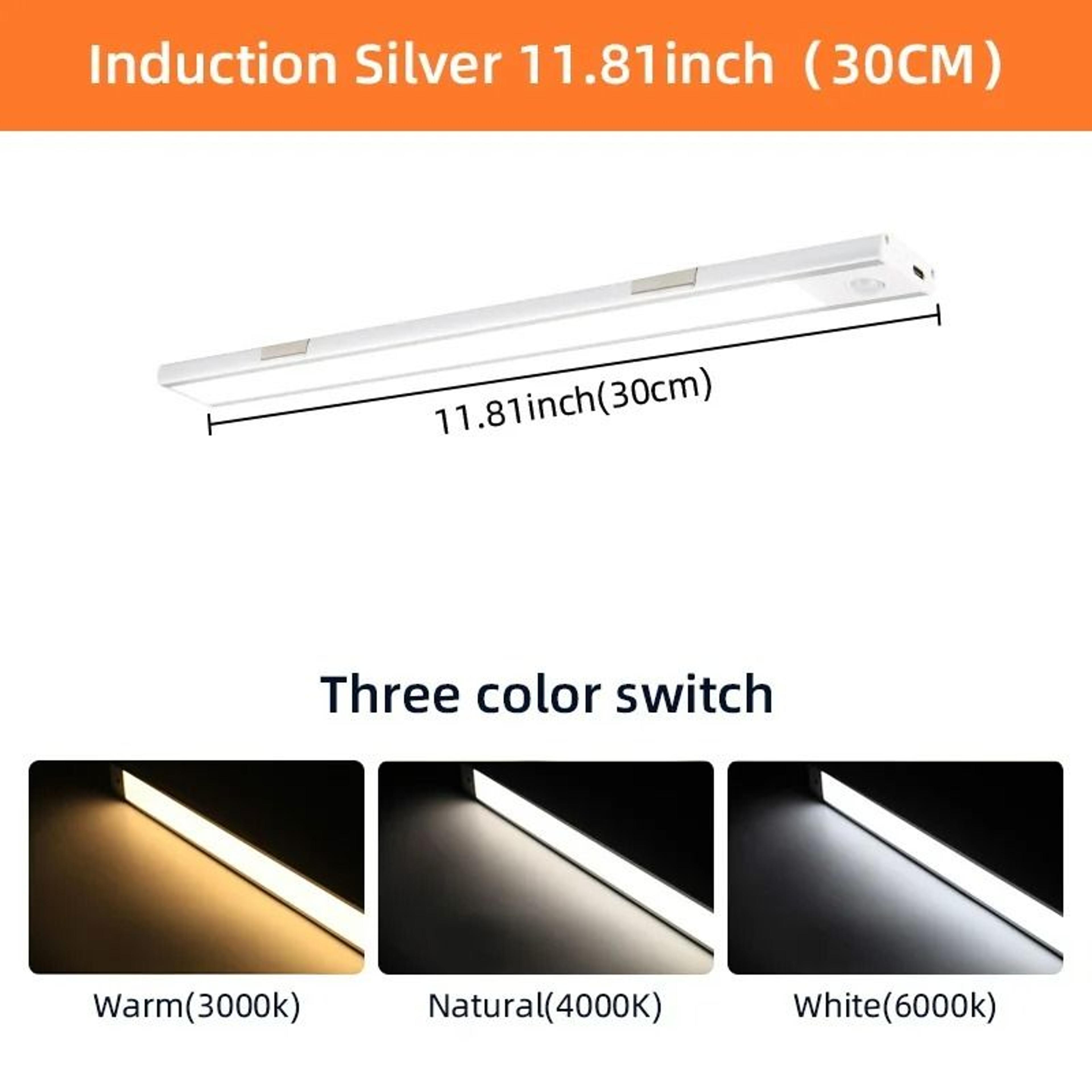 Wireless Dimmable LED Motion Sensor Cabinet Light TypeC Rechargeable Night Lamp 8