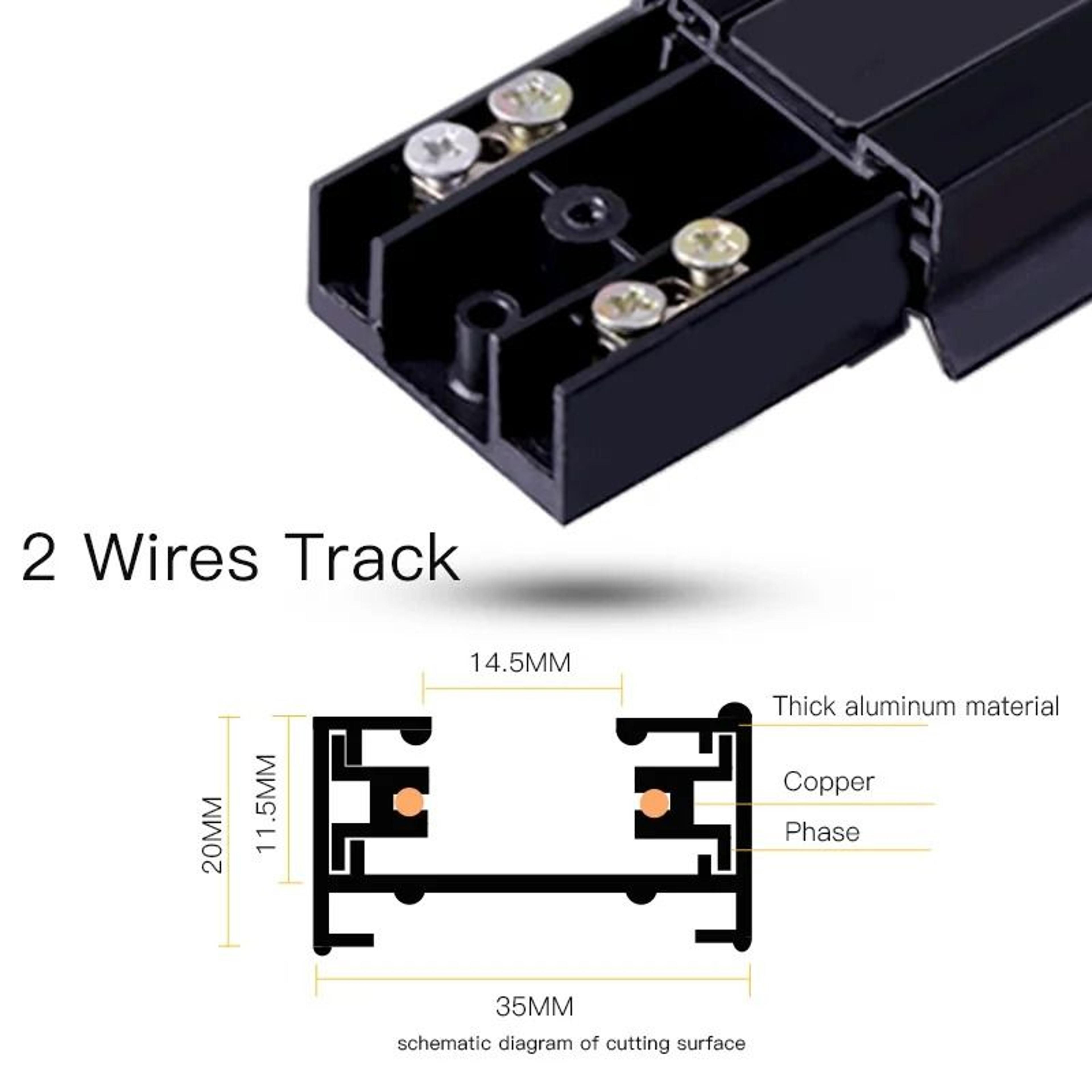164 Ft 05 M 2Wire LED Track Light Rail  Universal Connector System 2