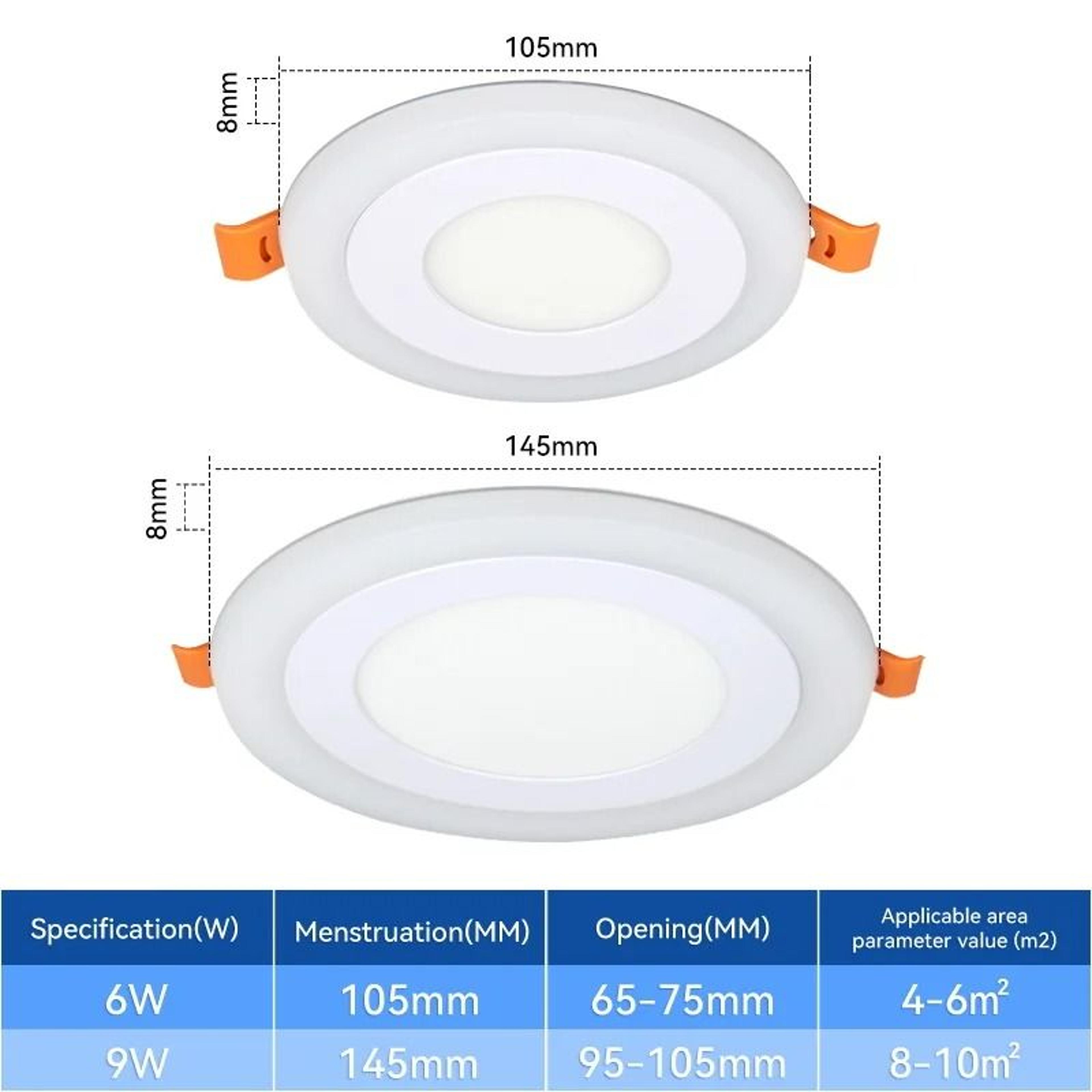 Modern DualColor LED Ceiling Downlight Blue  White Panel Spotlight For Home Decor Living Room  Bath 4