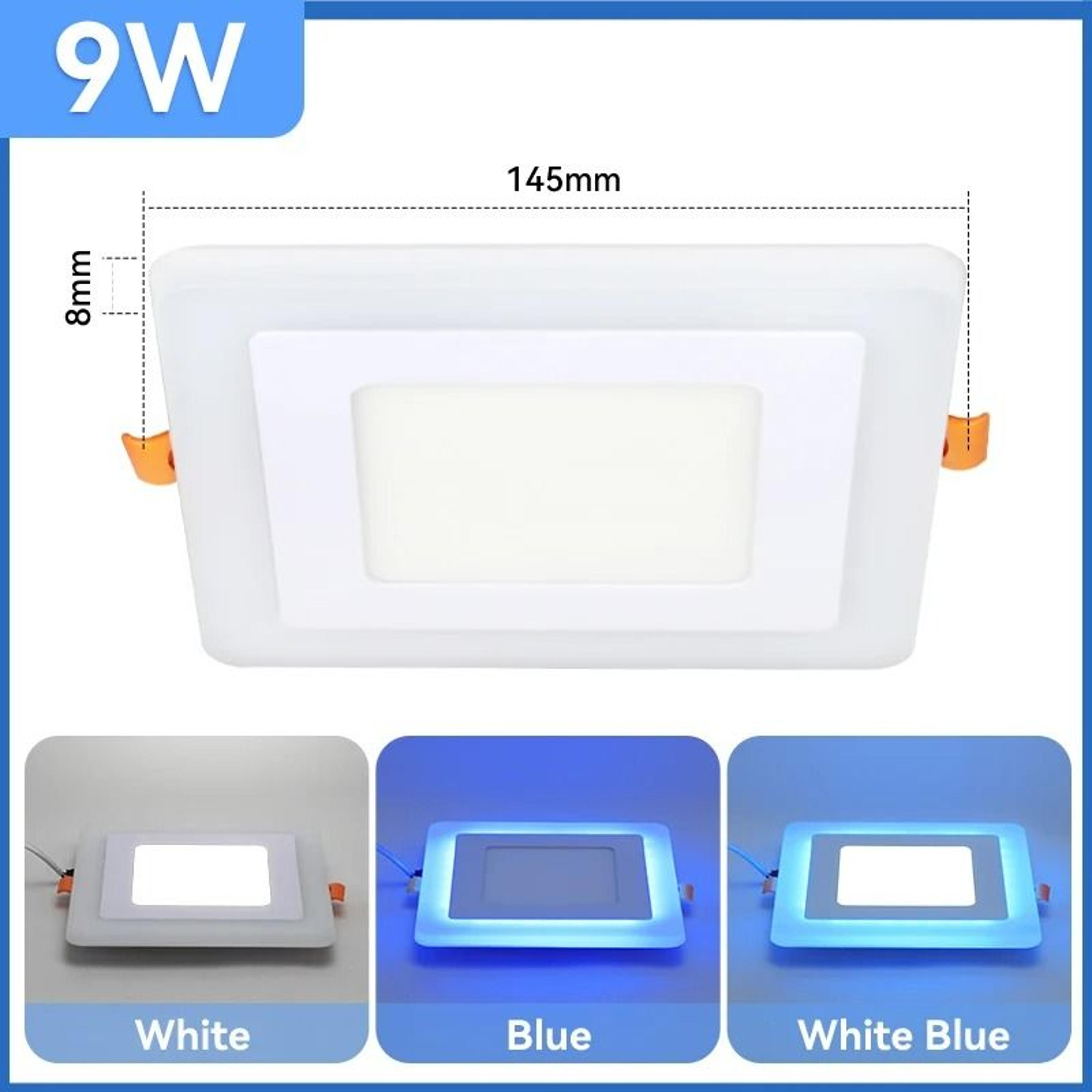 Modern DualColor LED Ceiling Panel Downlight Cold White  Blue Halo Recessed Spotlight 9