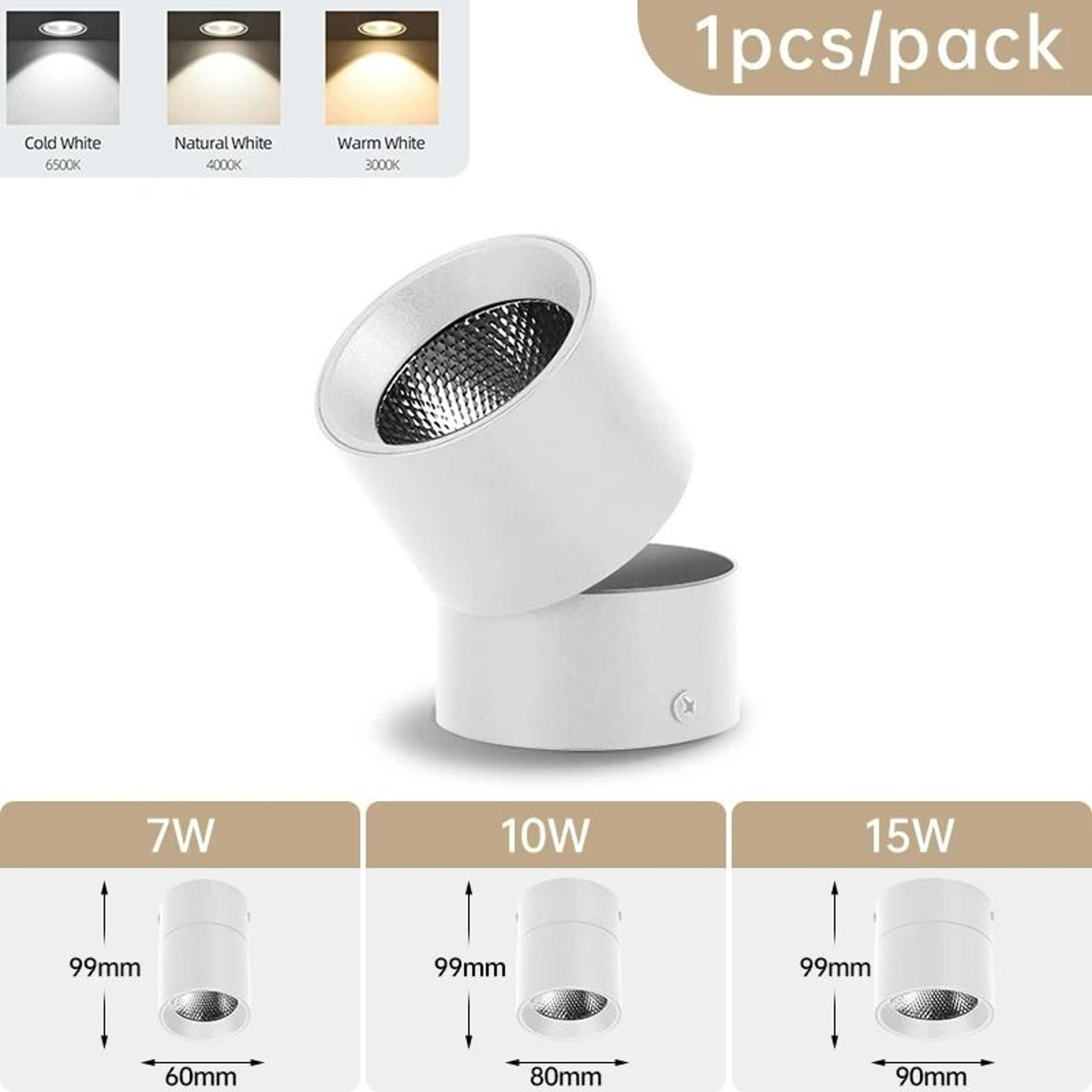 Foldable 3Color LED Ceiling Spotlight 220V Surface Mount Downlight For Living Room Bedroom  Kitchen 7